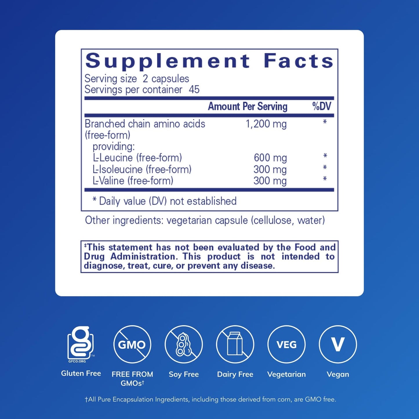 Pure Encapsulations BCAA Capsules 90 Capsules