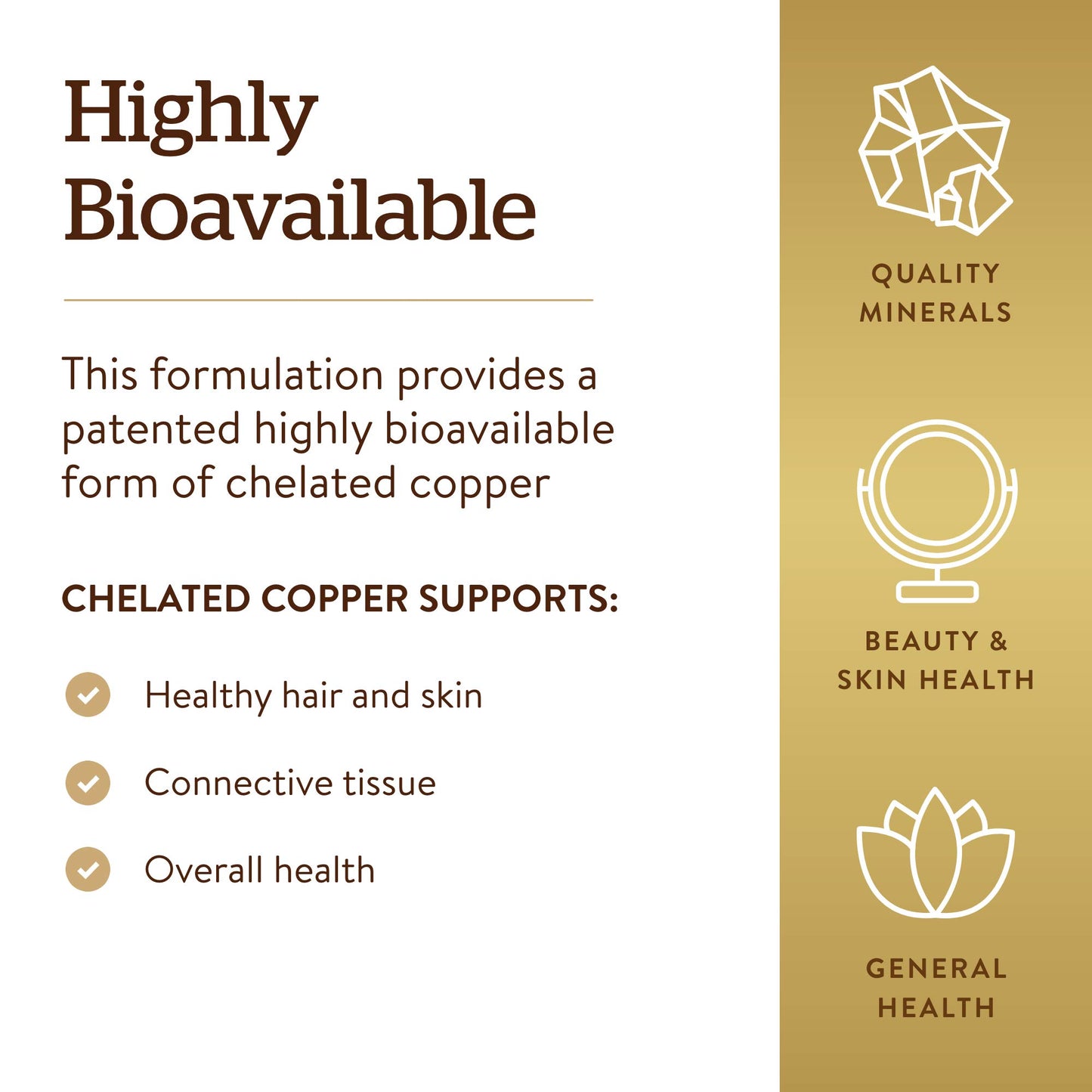 Solgar Chelated Copper Tablets, 100 Tablets