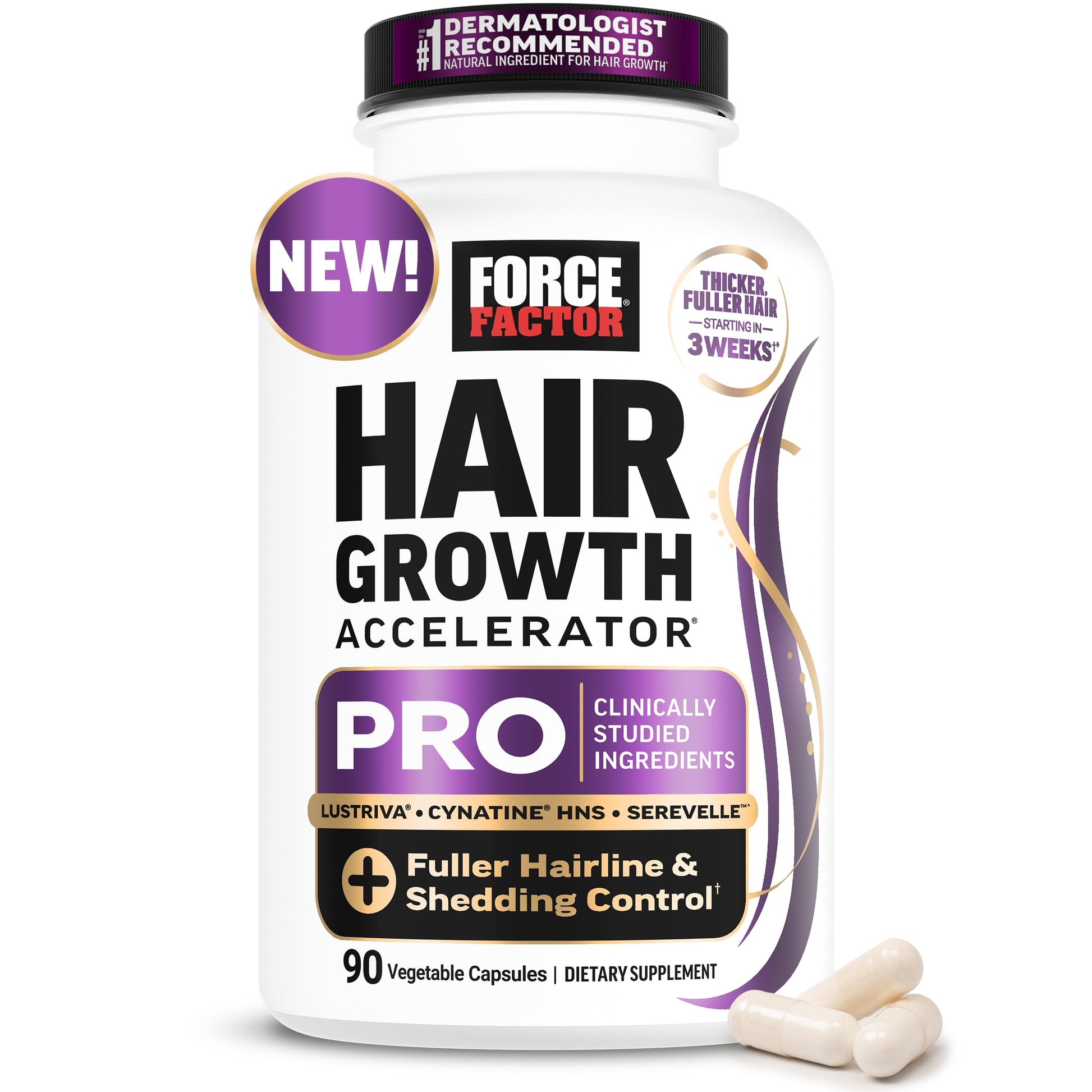 Force Factor Hair Growth Accelerator Pro Capsules, 90 Capsules