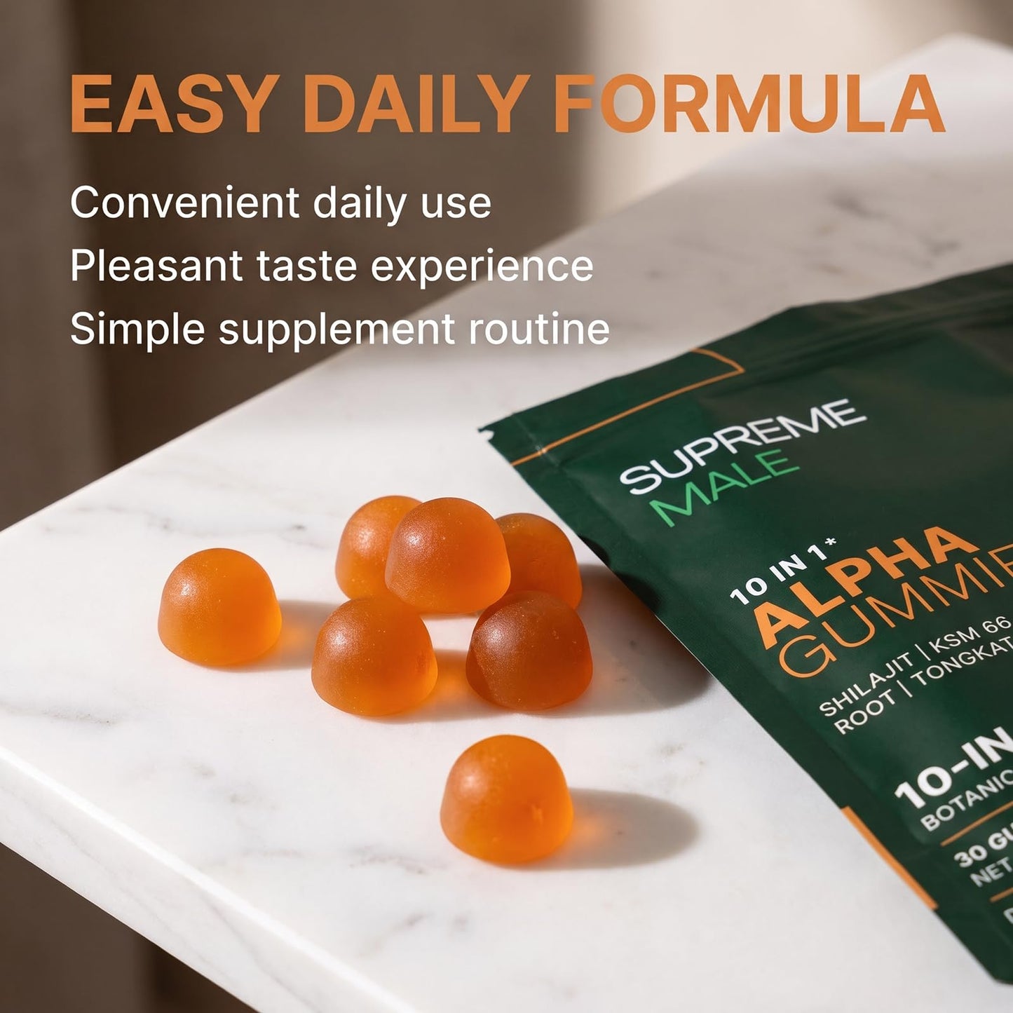 Rtettoa Supreme Male Alpha Gummies, 30 Count