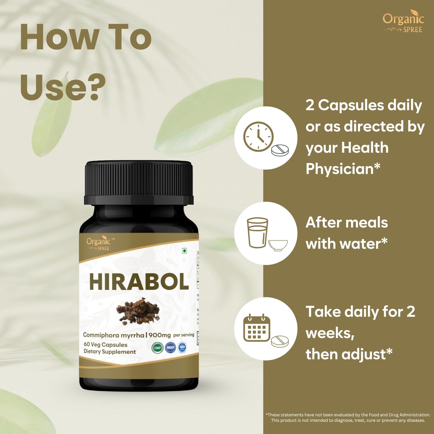 ORGANIC SPREE Hirabol Capsule 120 Count