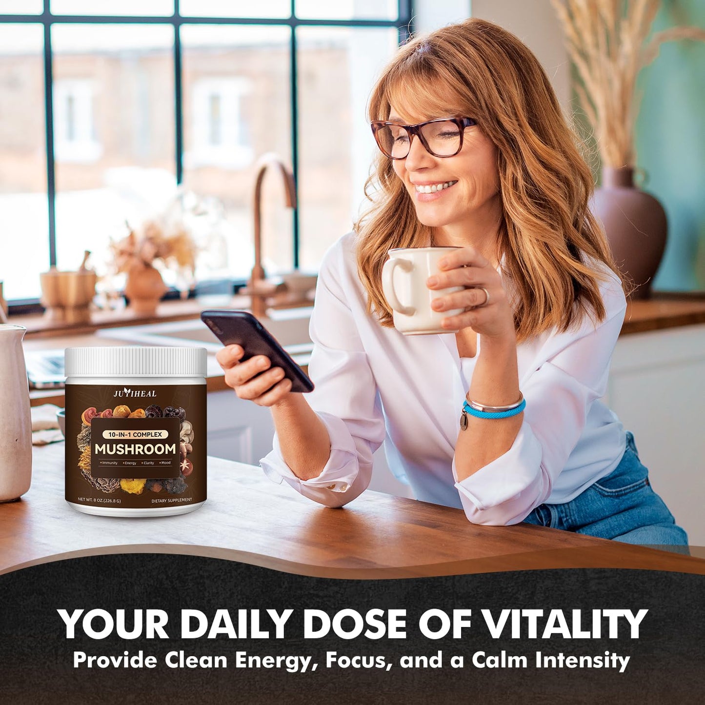 JUYIHEAL 10-in-1 Mushroom Powder 8oz