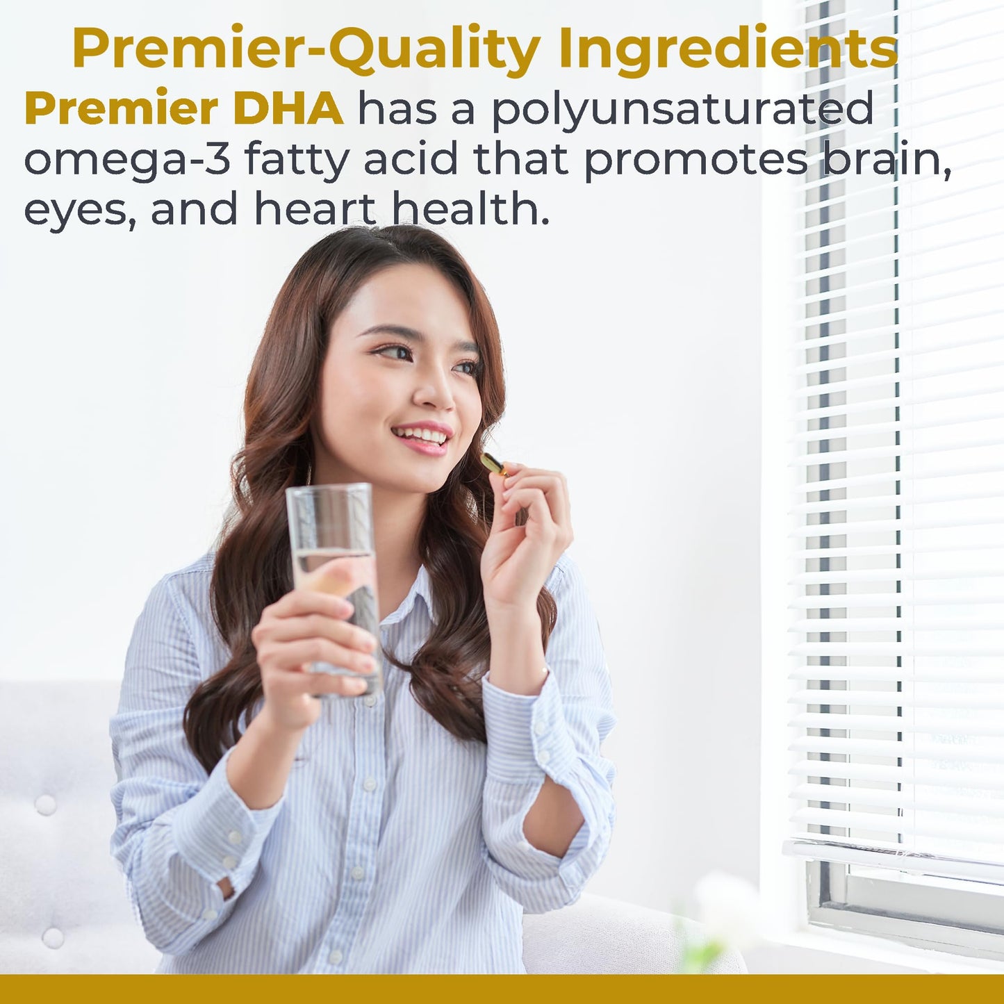 Premier Research Labs Premier DHA - Vegan DHA with Omega 3 Fatty Acids, Algae Based DHA for Women & Men, Natural DHA Supplement Suitable for Vegans, 60 Capsules