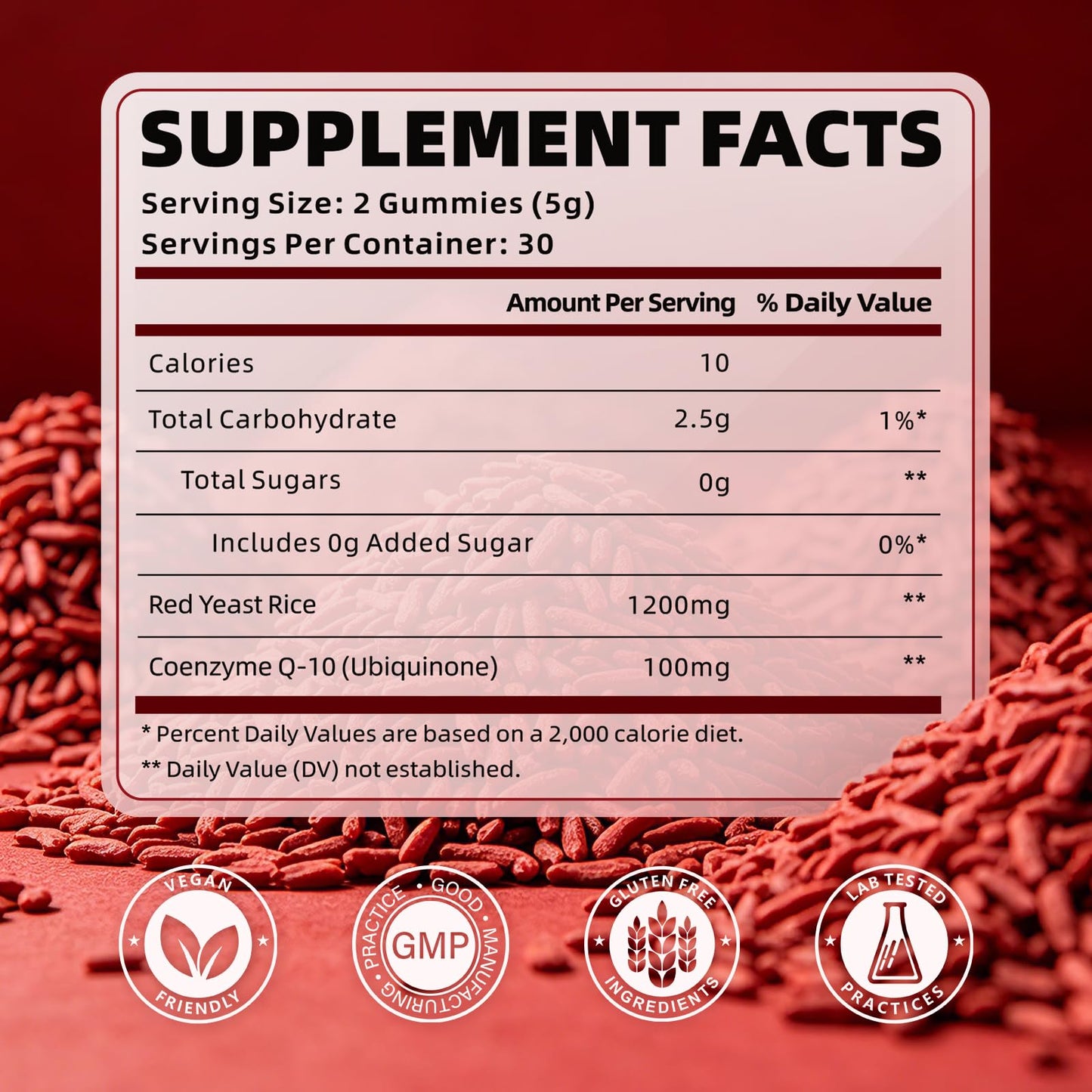 softbear Red Yeast Rice with CoQ10 Gummies 60 Count