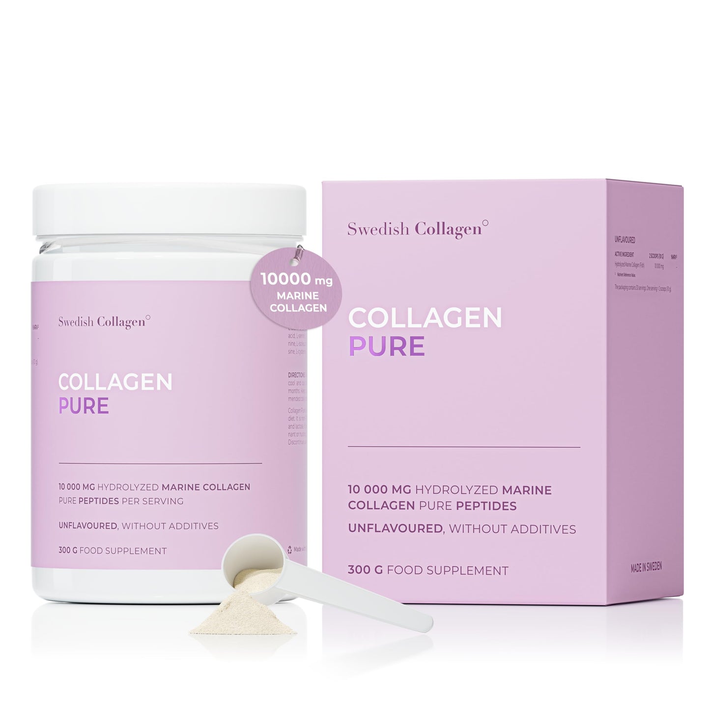 Swedish Collagen Marine Collagen 10,000 mg Powder, 300 g