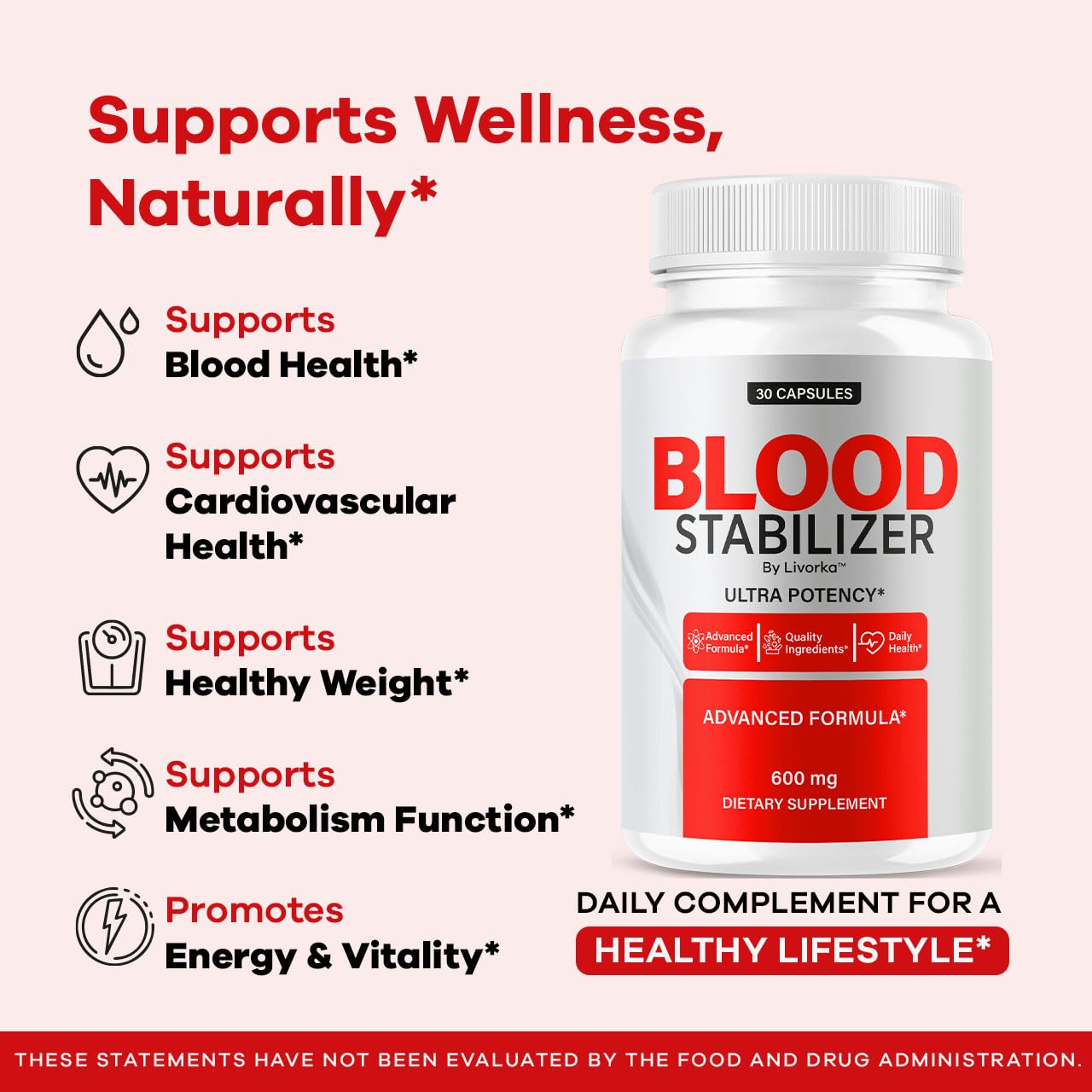 LIVORKA Blood Stabilizer Supplement Capsules 90 Count