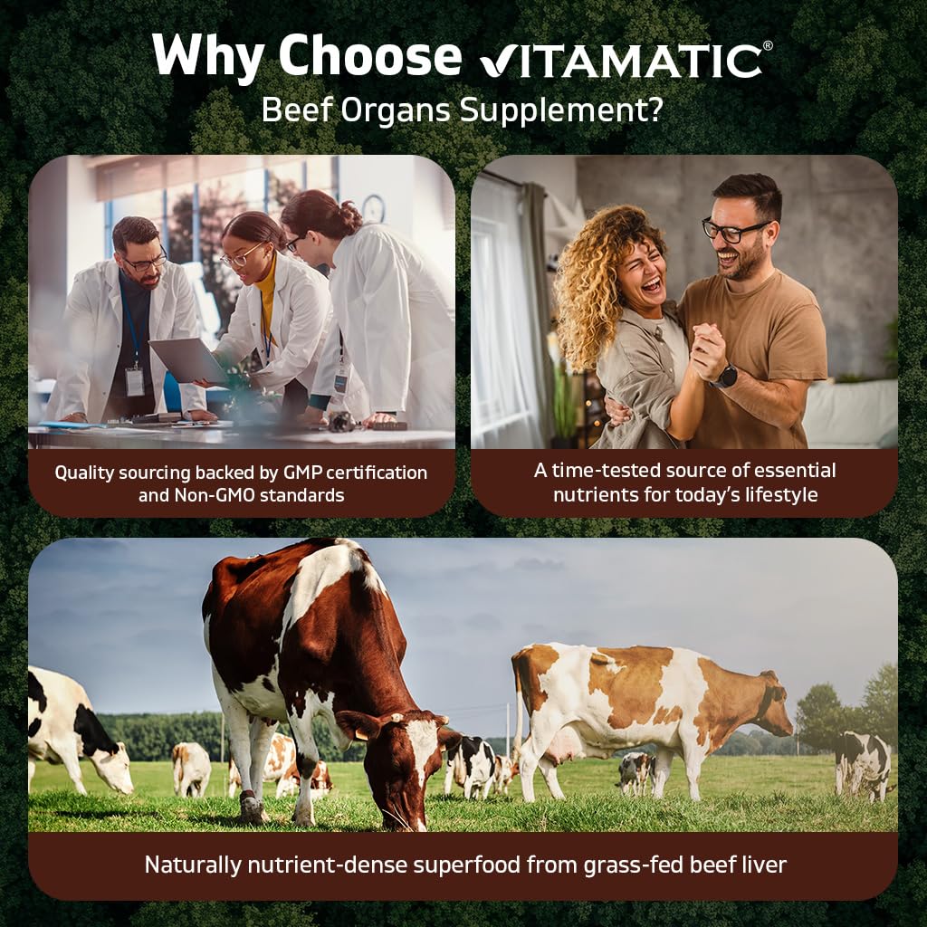 Vitamatic Grass-Fed Beef Thymus + Liver Capsules 180