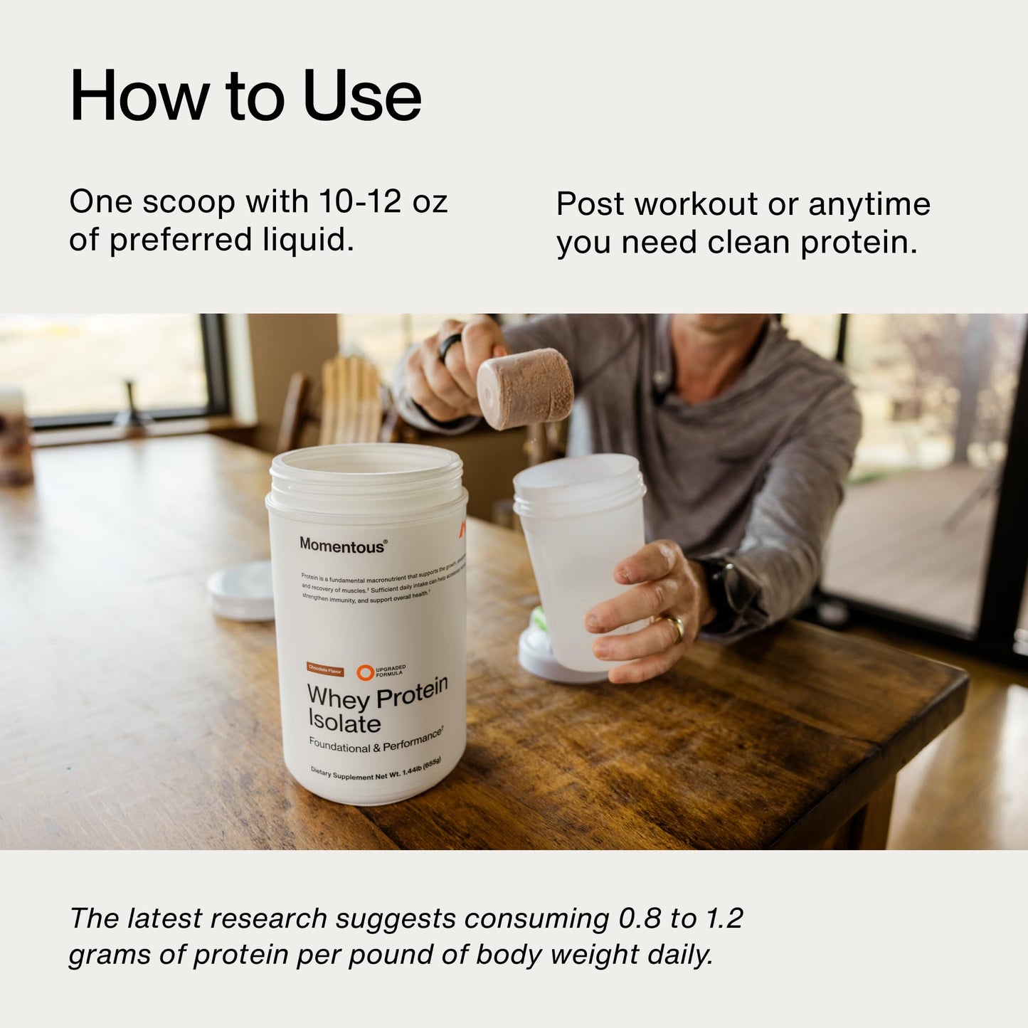 Momentous Essential Grass-Fed Whey Protein Powder 25 Servings