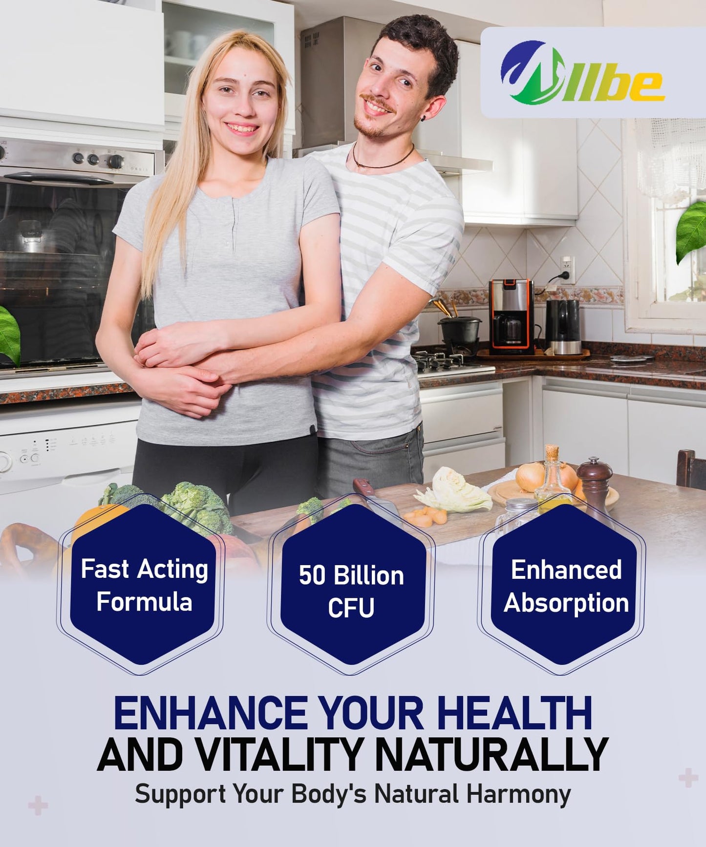 Allbe ProbioCan Probiotic Capsule 50 Billion CFU, 60 Count