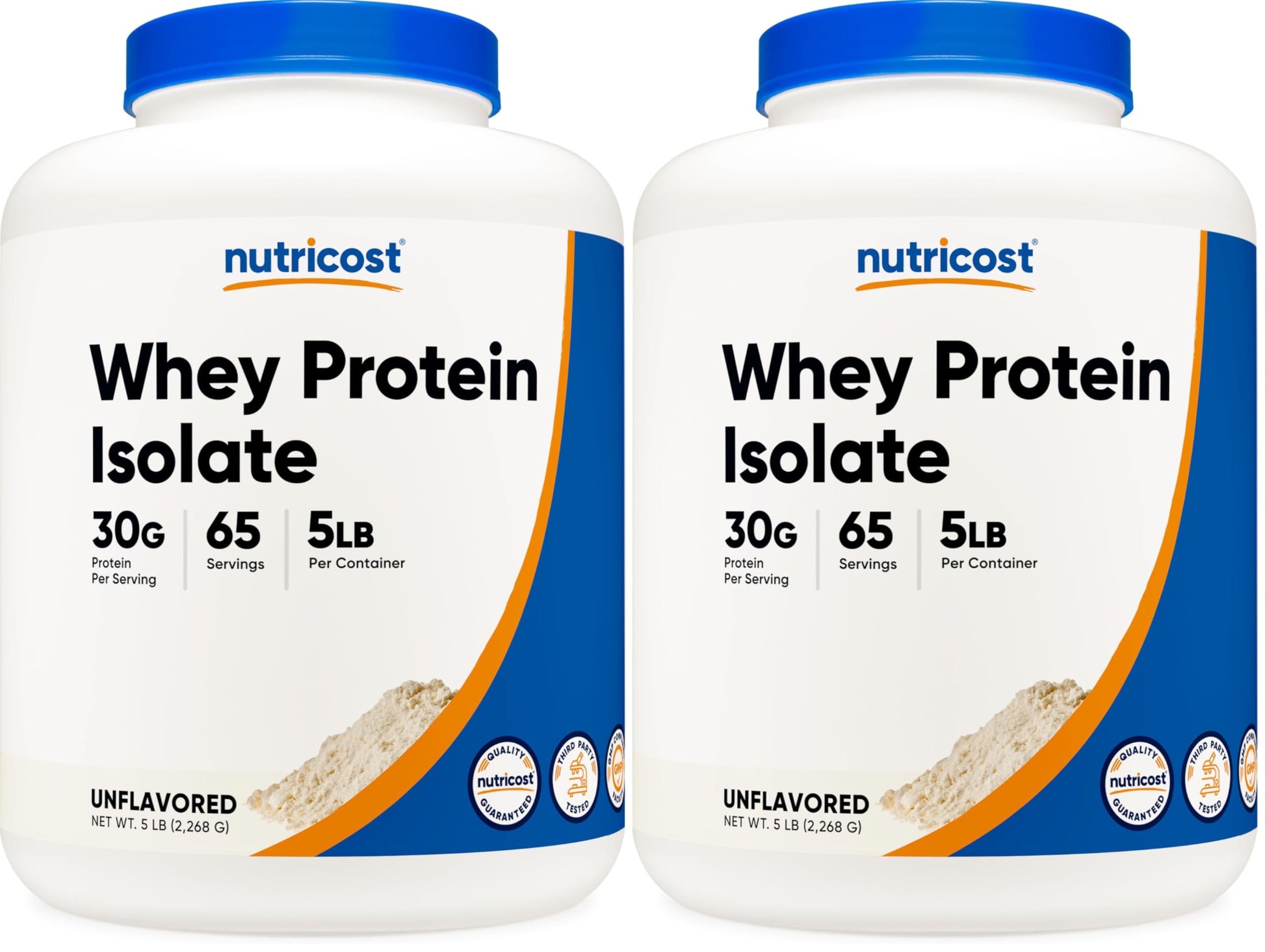 Nutricost Whey Protein Isolate (Unflavored) Powder, 160 Servings