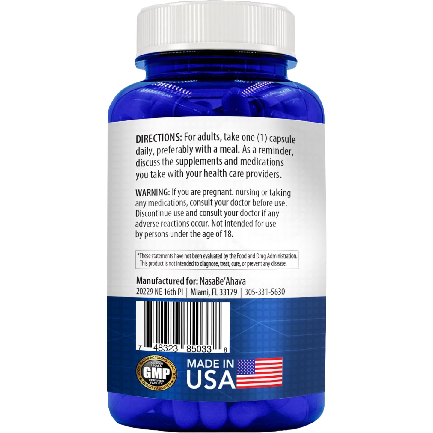 NasaBeahava SAM-E Supplement 500mg Capsule 90 Count
