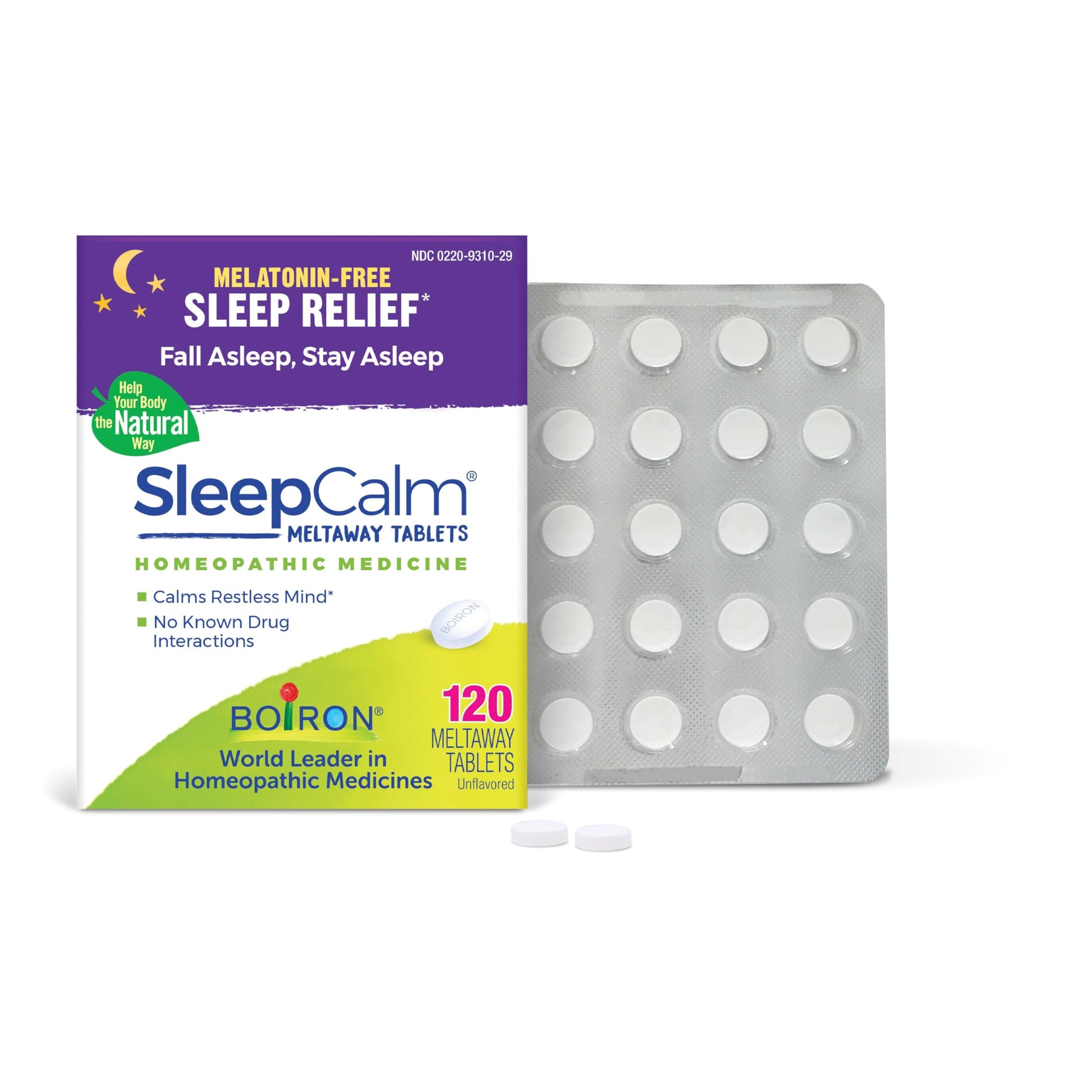 Boiron SleepCalm Tablets Sleep Aid for Deep, Relaxing, Restful Nighttime Sleep, Melatonin-Free and Non Habit-Forming, 120 Tablets