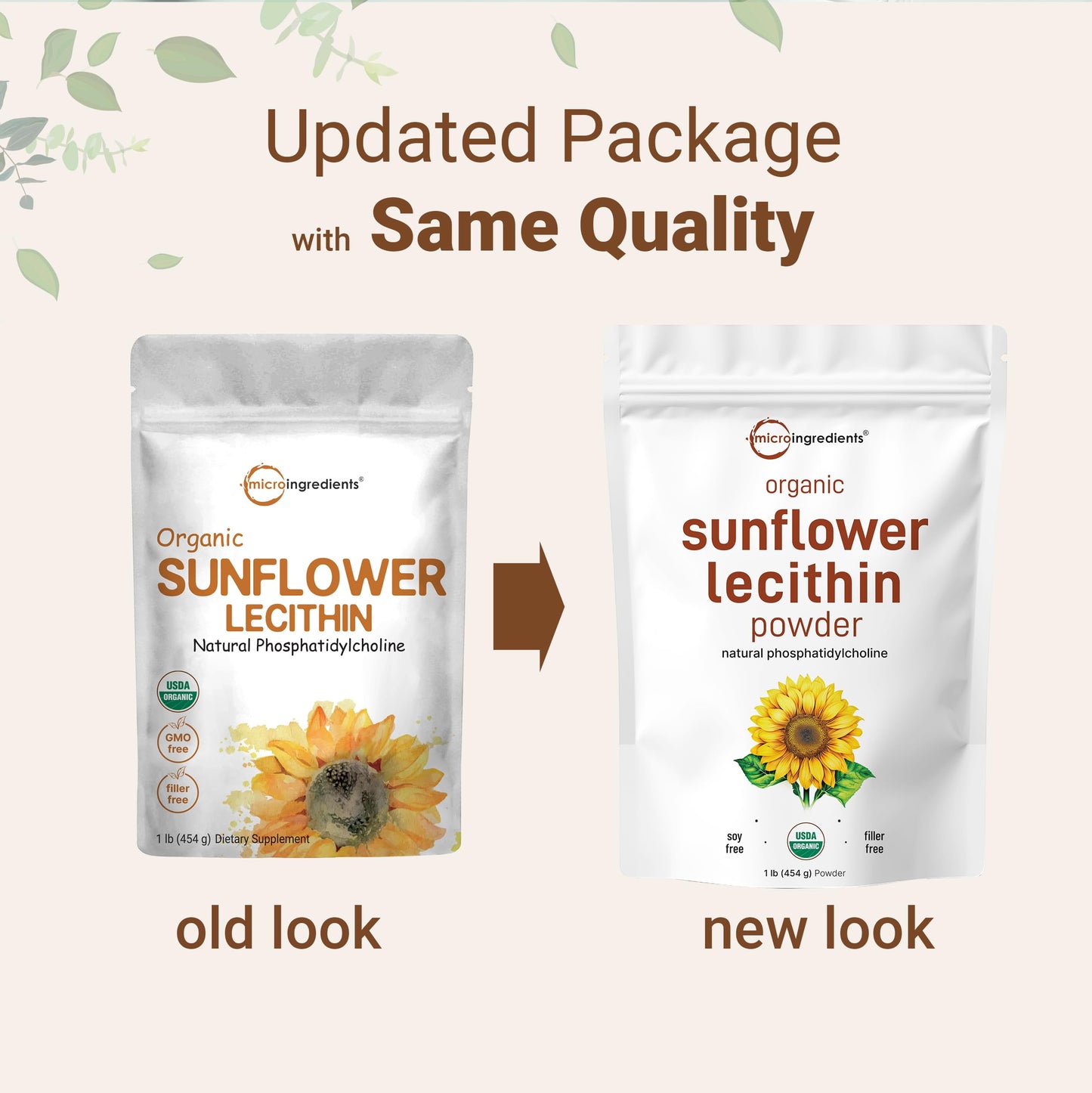 Micro Ingredients Organic Sunflower Lecithin Powder, 16 oz