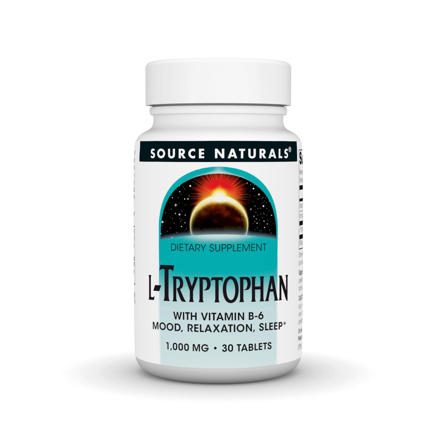 Source Naturals L-Tryptophan with Vitamin B-6 1000 mg Tablet, 30 Tablets