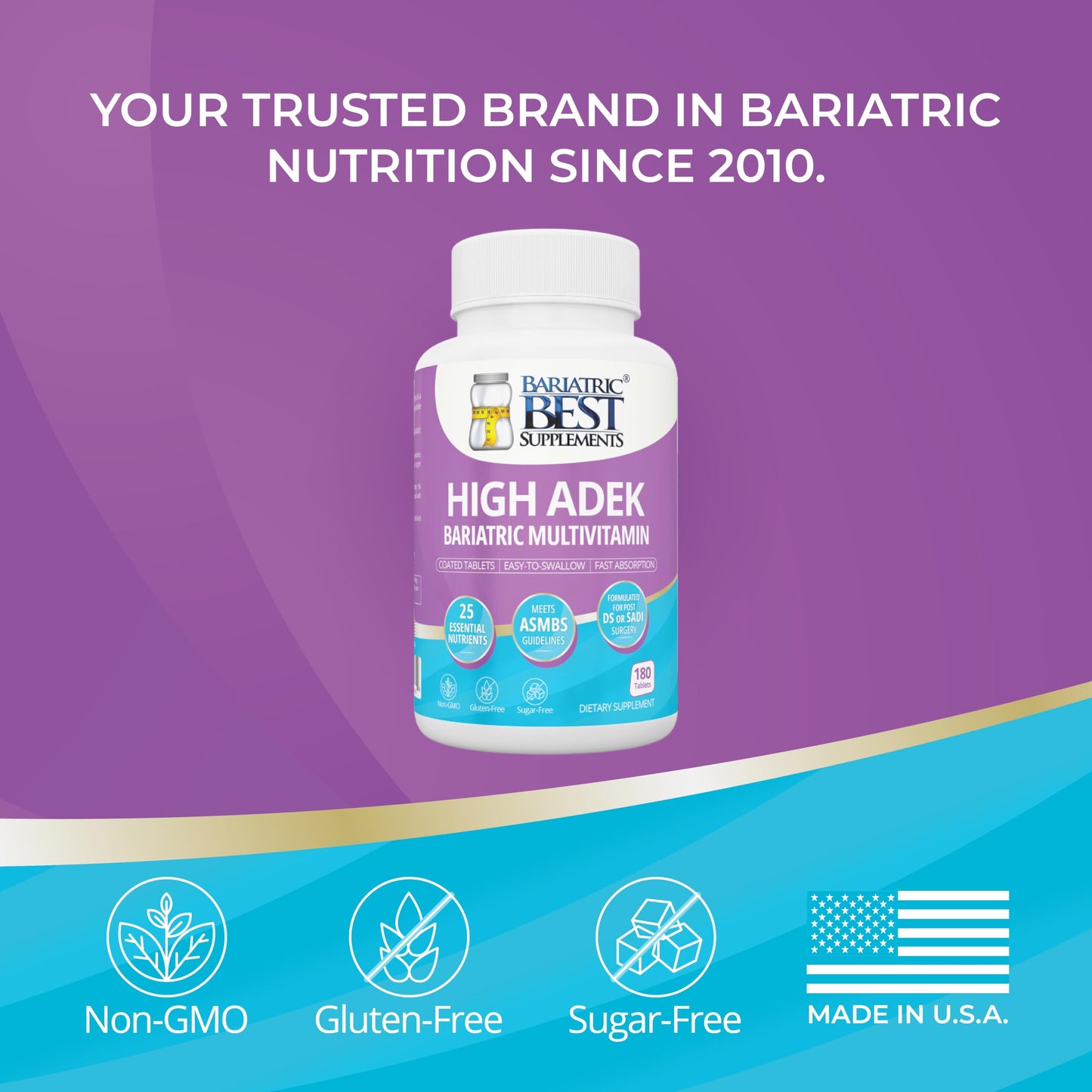 Bariatric Best Supplements High ADEK Bariatric Multivitamin Tablet 180 Tablets