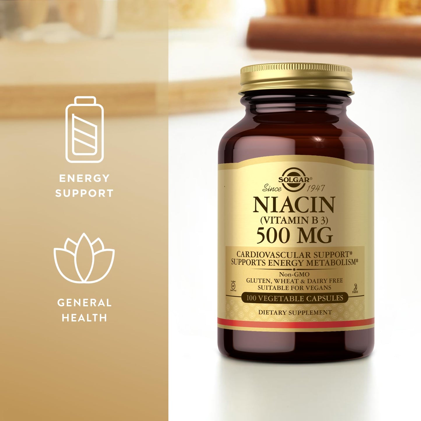 Solgar Niacin 500 mg Capsules 100 Count