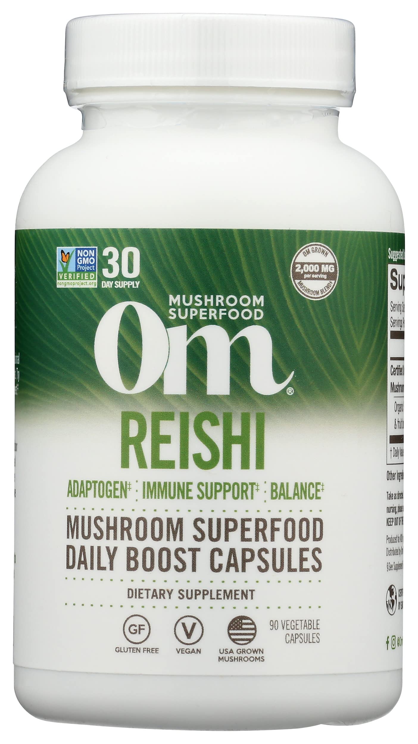 OM Mushroom Superfood Reishi Mushroom Capsules, 90 Capsules