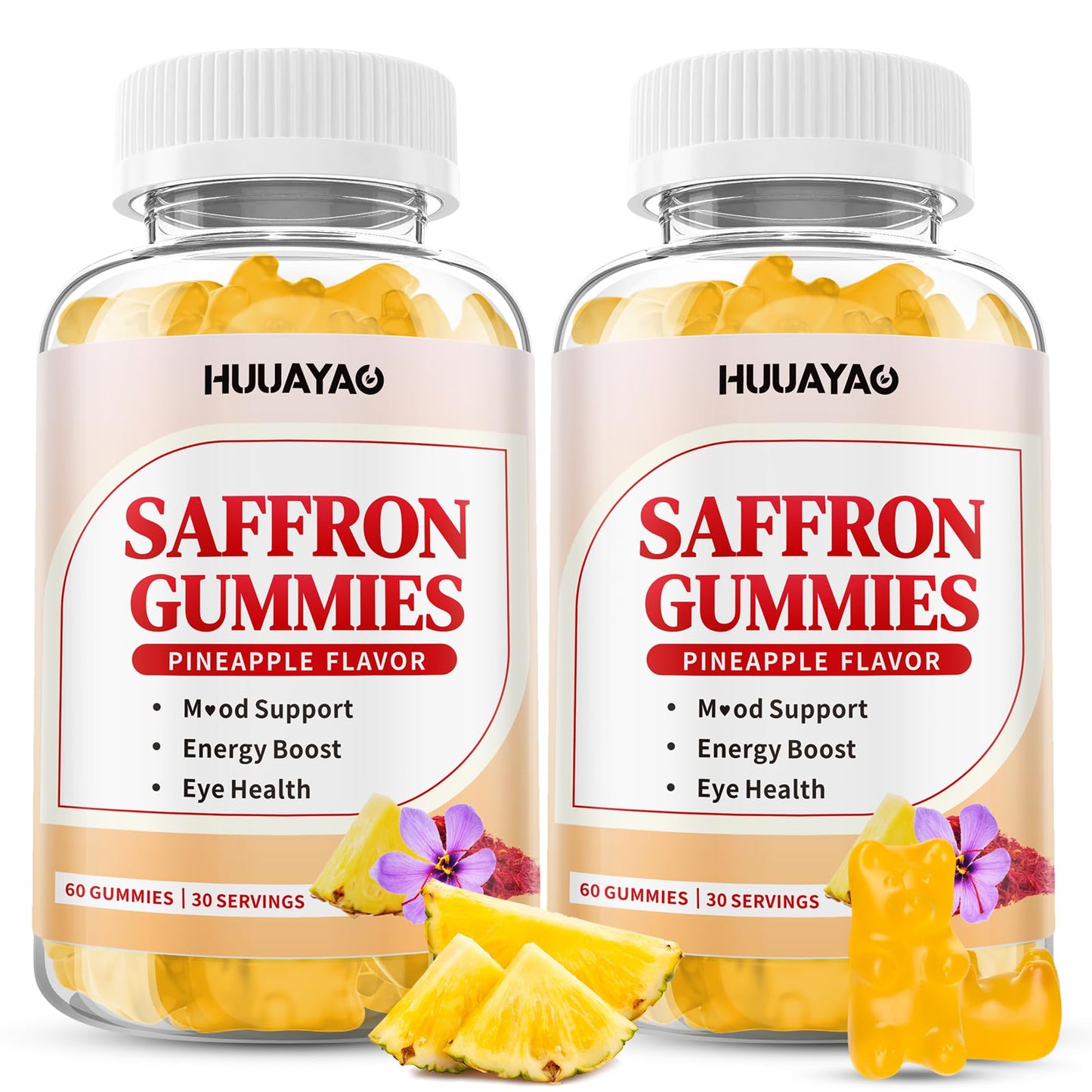 HUUAYAO 10-IN-1 Saffron Gummies, 120 Count