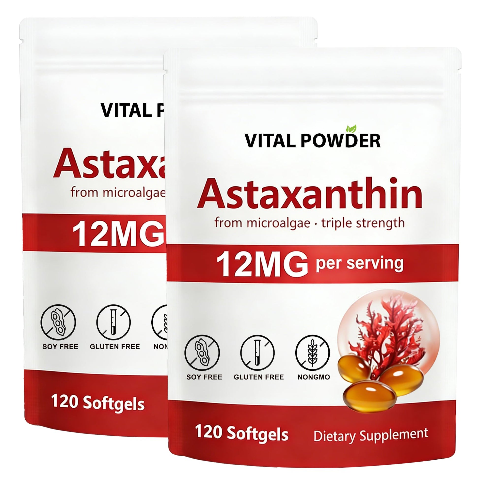 VITAL POWDER Astaxanthin 12mg Softgels 120 Count