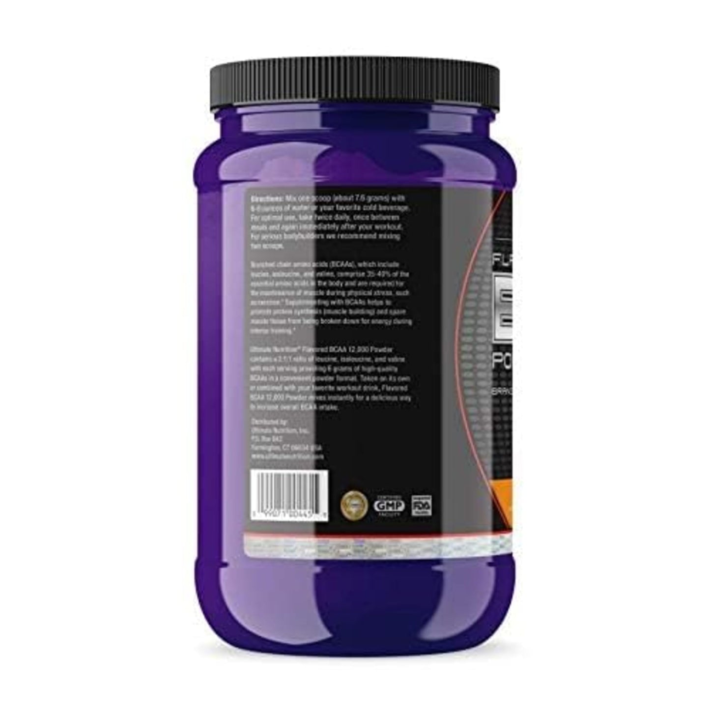 Ultimate Nutrition Flavored BCAA Powder 12000 Branched-Chain Post-Workout Amino Acid Supplement, Caffeine-Free with 3g Leucine, 1.5g Valine, 1.5g Isoleucine - Orange, 60 Servings