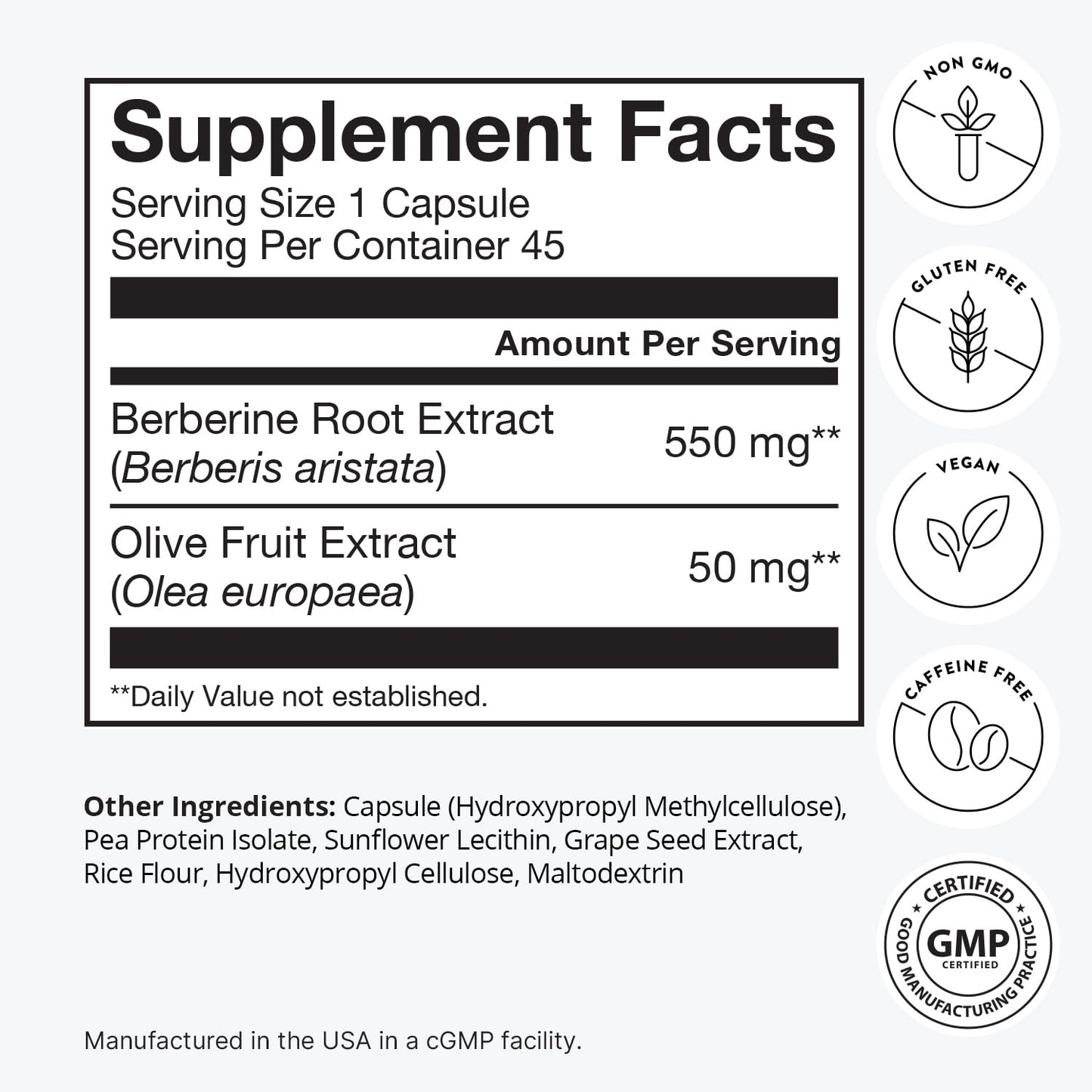Humann SuperBerine Berberine Supplement Capsule 45 Count