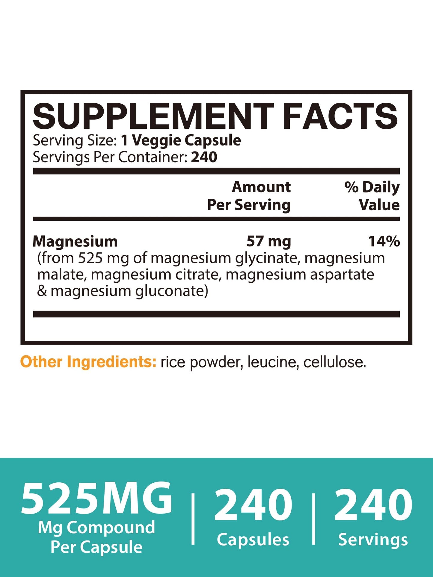 Vitacook 5-in-1 Magnesium Complex Capsule, 240 Count