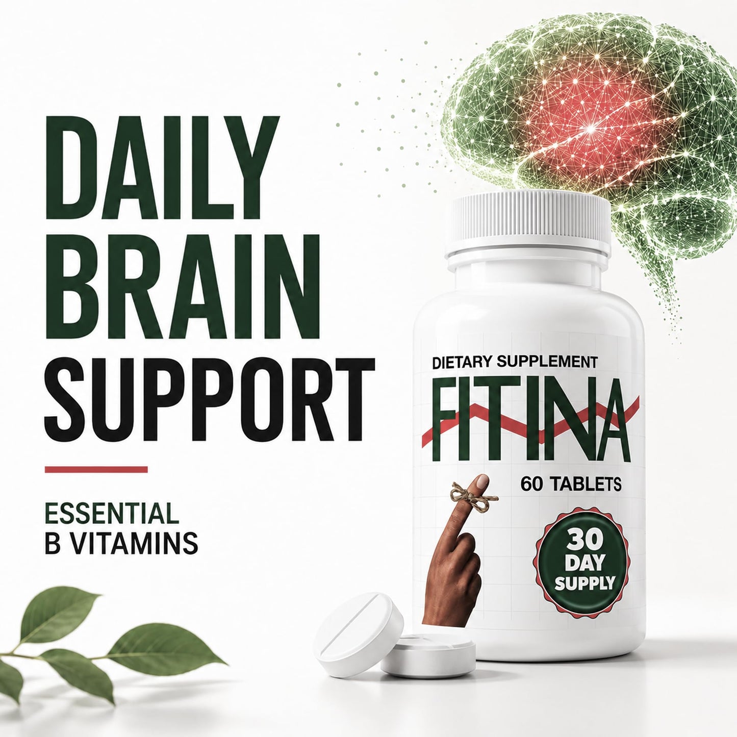 Fitina Brain Supplement with B6 & Thiamine Tablet 60 Count