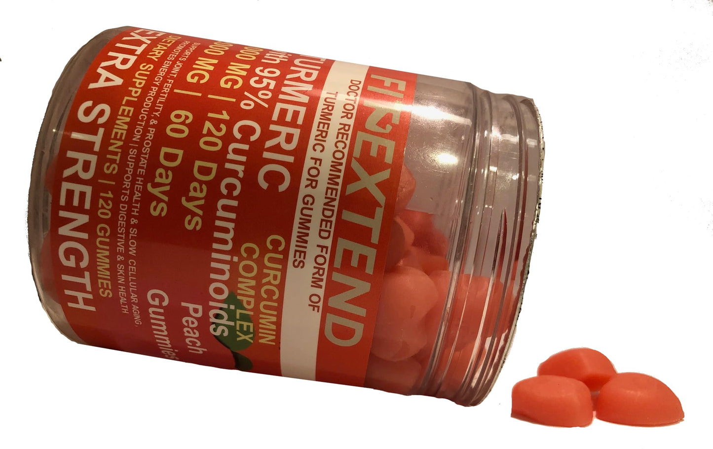FIT EXTEND Turmeric Gummies 1000 mg with Turmeric Curcumin Complex, 120 Gummies