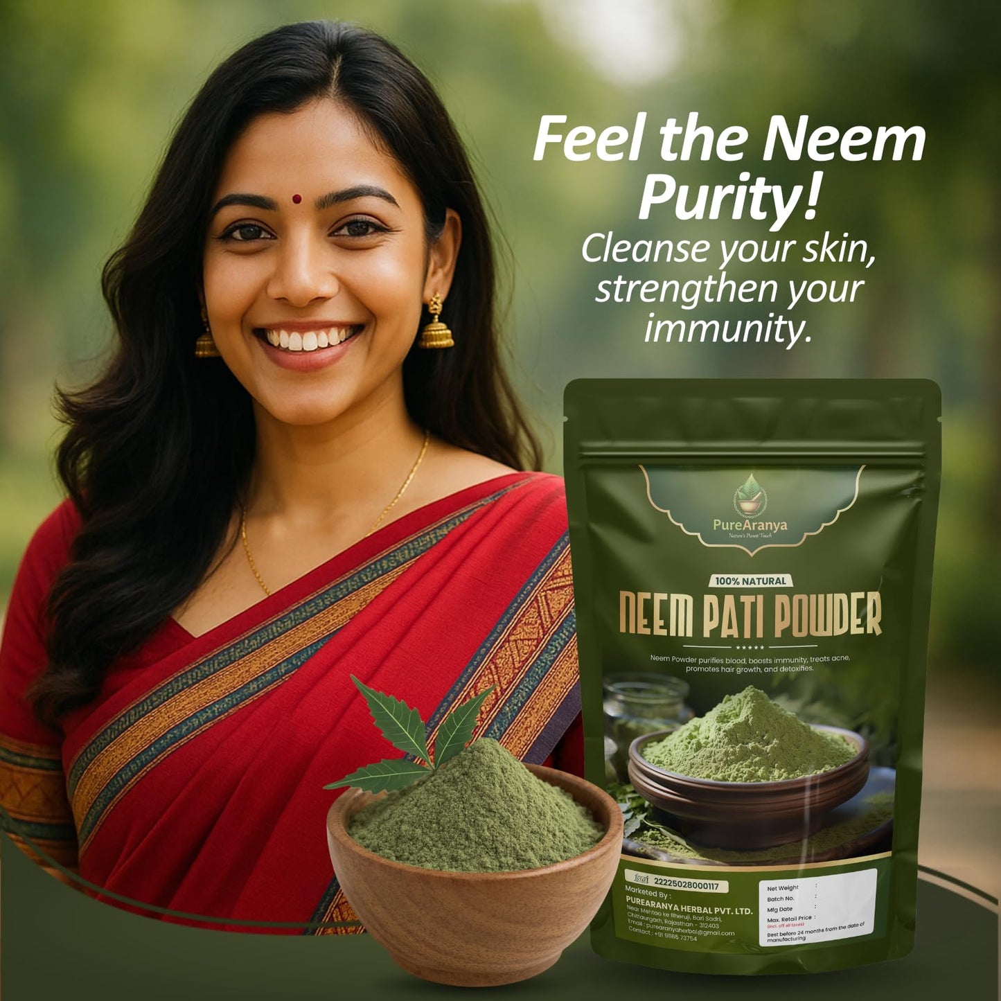 PureAranya Neem Leaf Powder, 4 oz