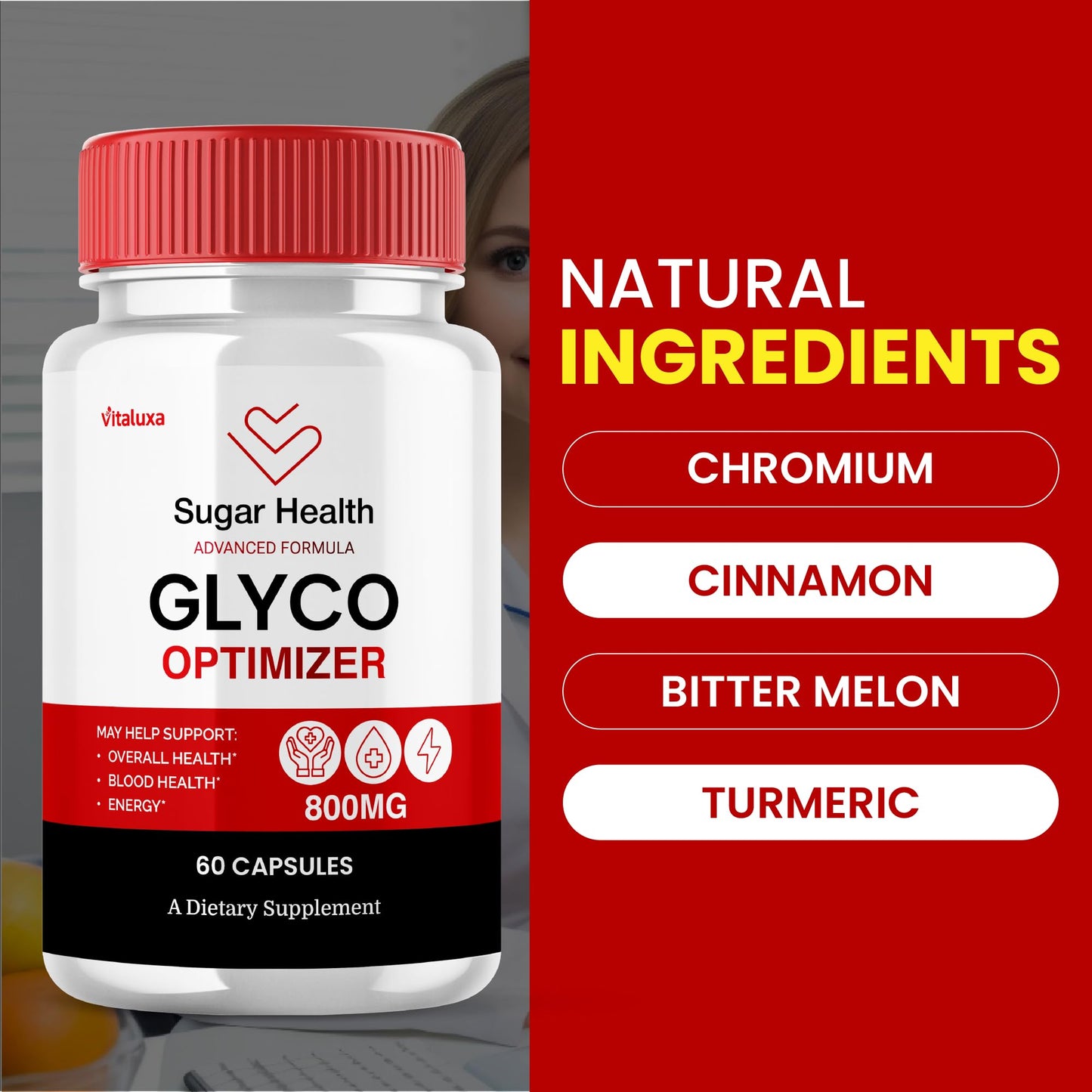 Vitaluxa Sugar Health Glyco Optimizer Capsule 60 Count