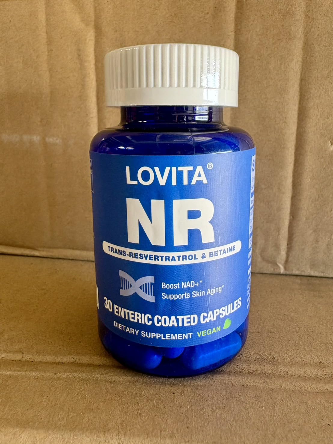 LOVITA NR Nicotinamide Riboside 350 mg NAD+ Support, Trans-Resveratrol & Betaine, 30 Capsules