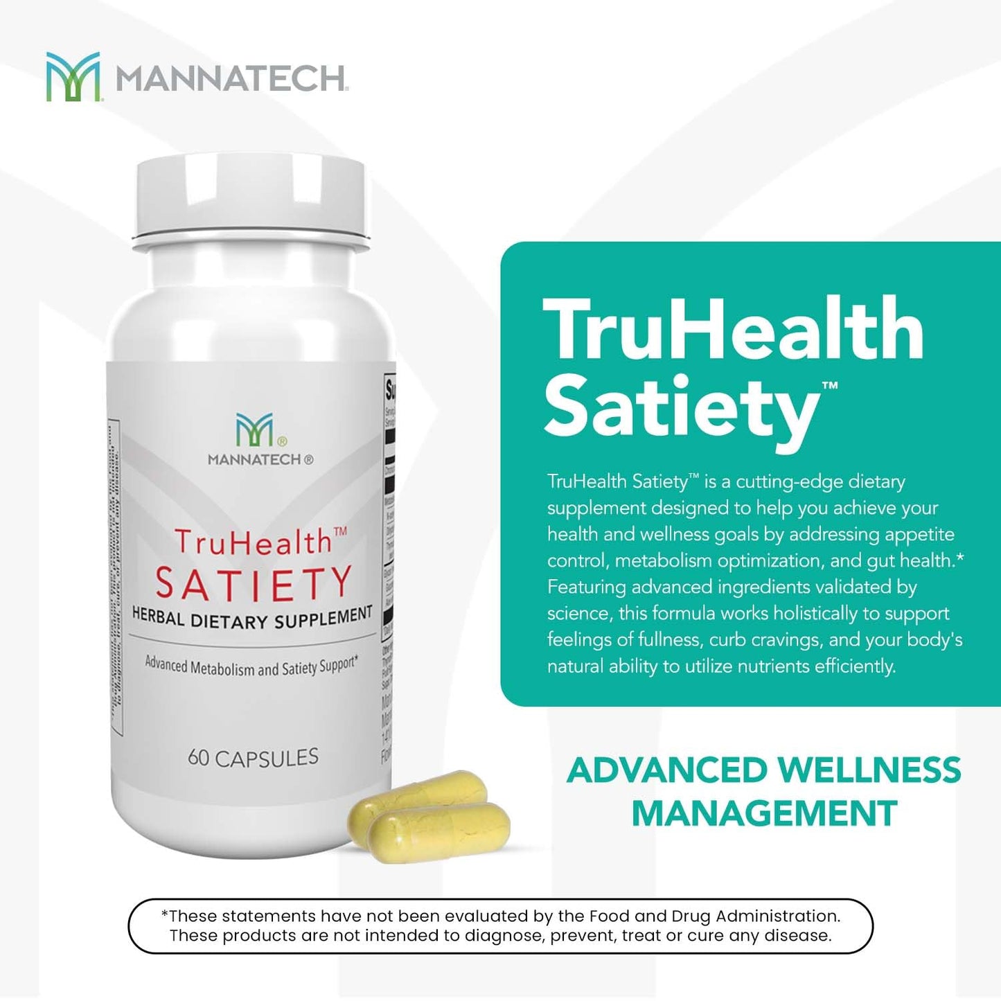Mannatech TruHealth Satiety 60 Capsules