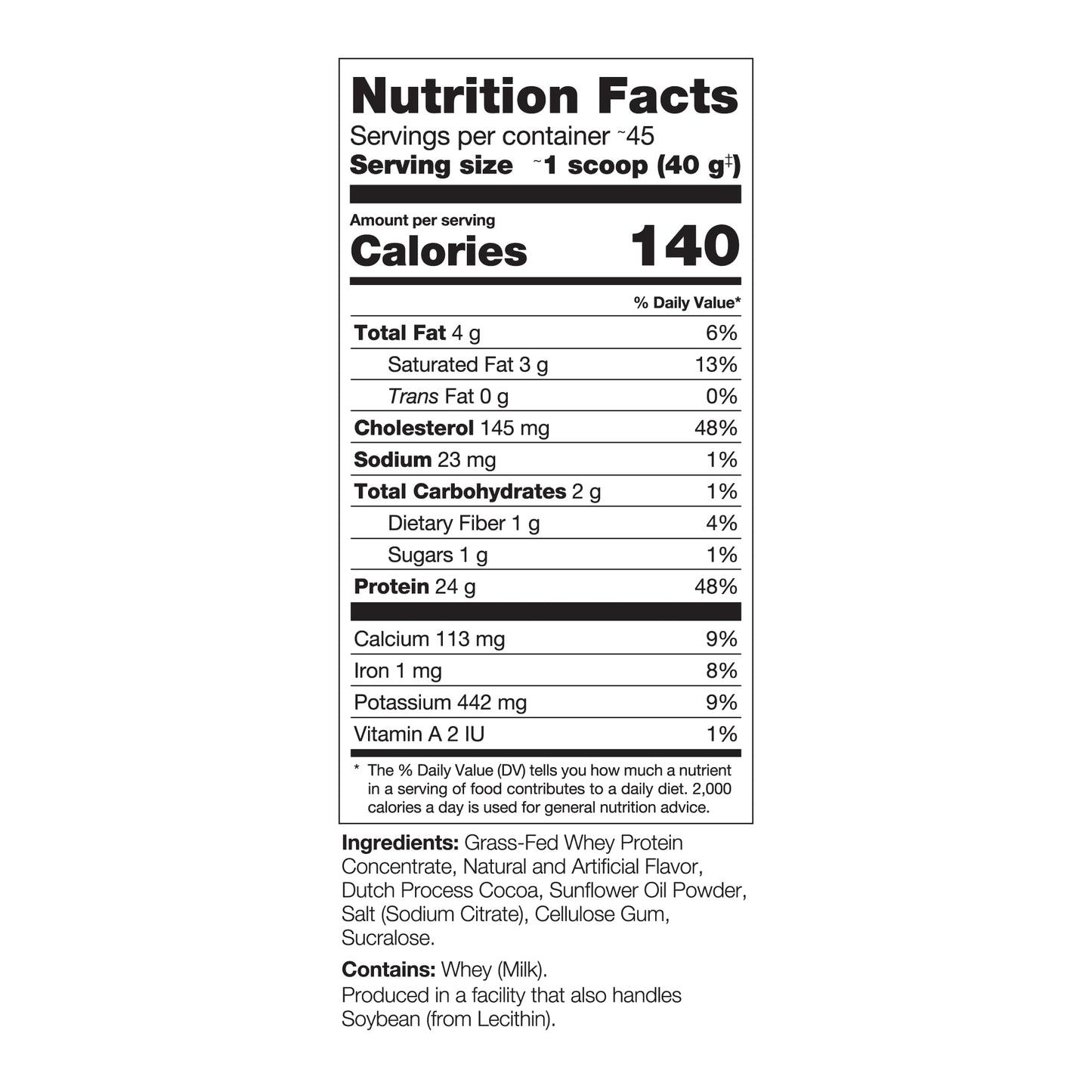PERFECT SPORTS Ultra Fuel 100% Grass-Fed Whey Protein Powder, 64 Servings