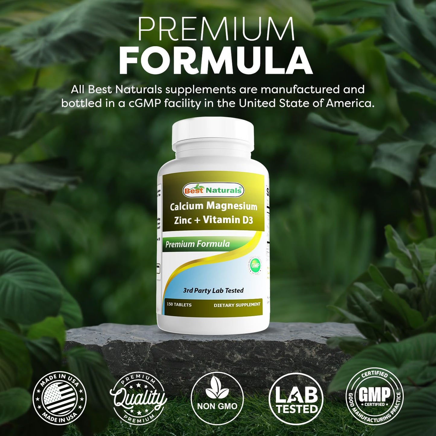 Best Naturals Calcium Magnesium Zinc with Vitamin D3, 150 Tablets