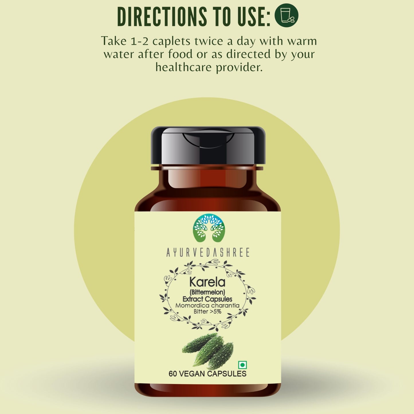 AYURVEDASHREE Karela Extract 500mg Capsules 60