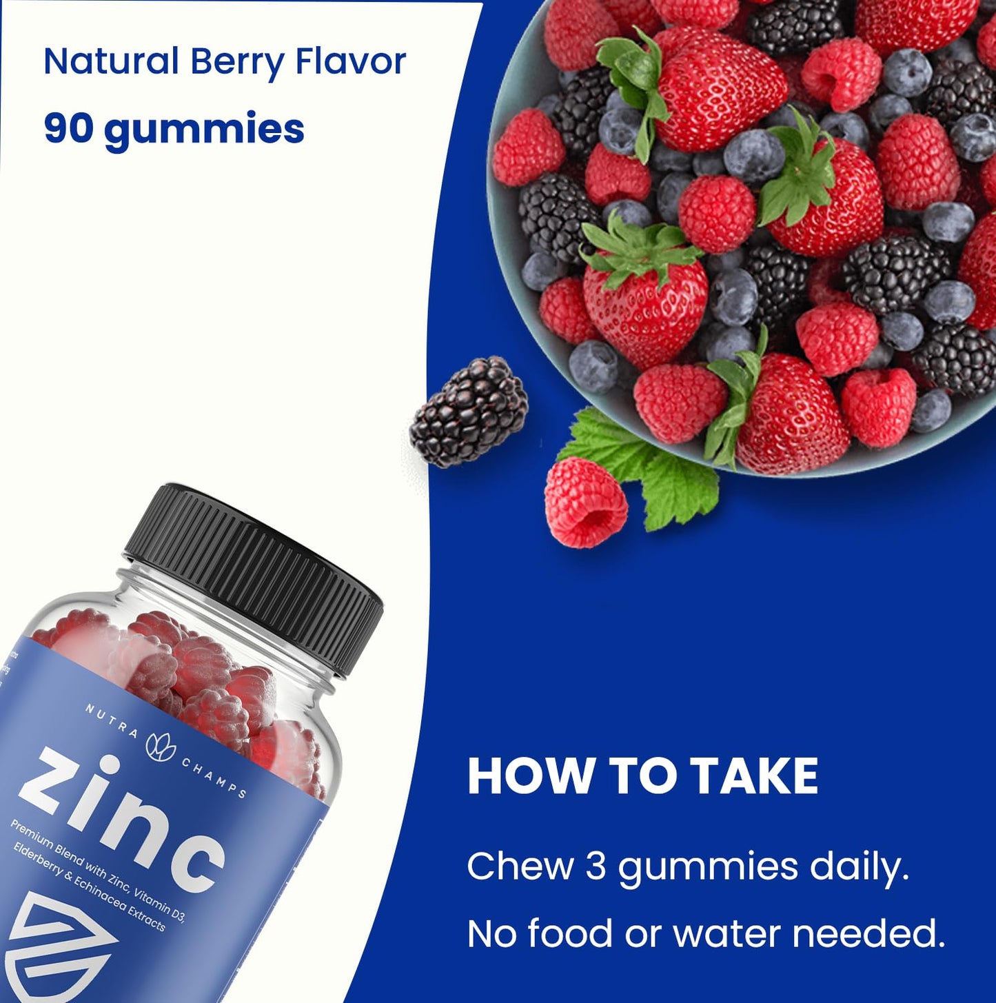 NutraChamps Zinc Gummies Gummy 90 Count