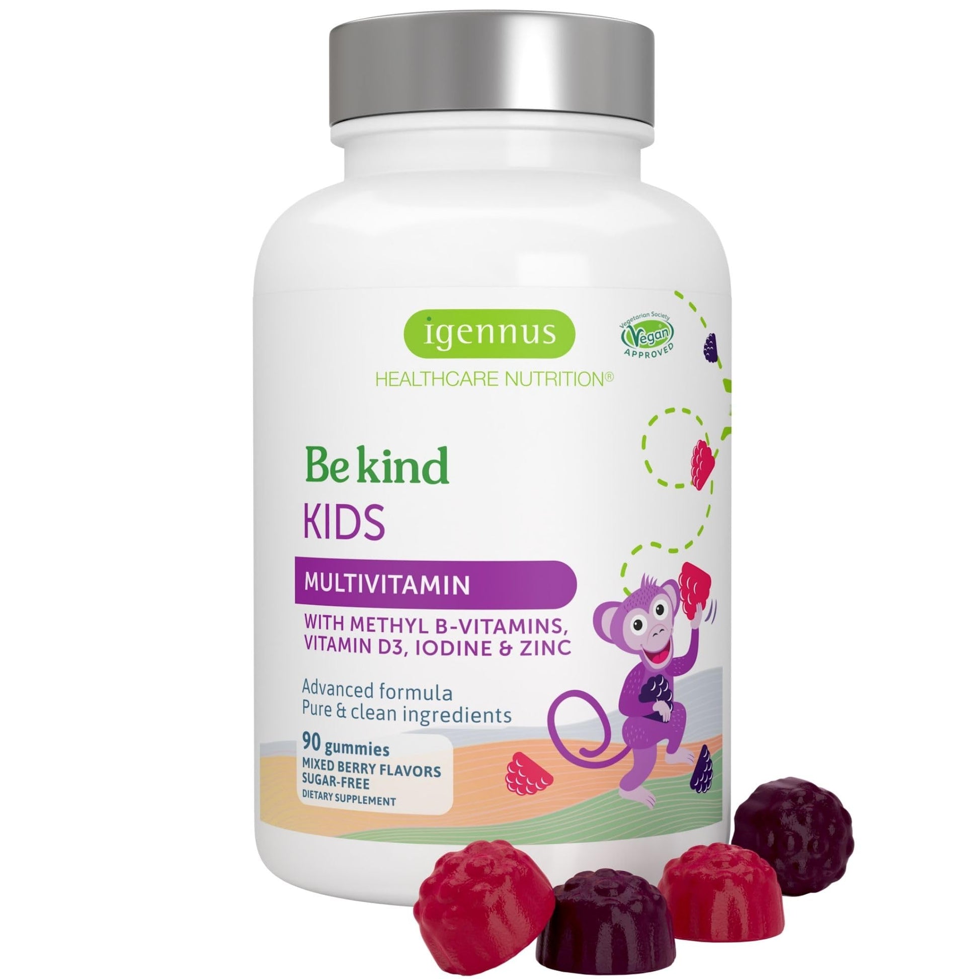 Igennus Healthcare Nutrition Methylated Kids Multivitamin Gummies, 90 Count