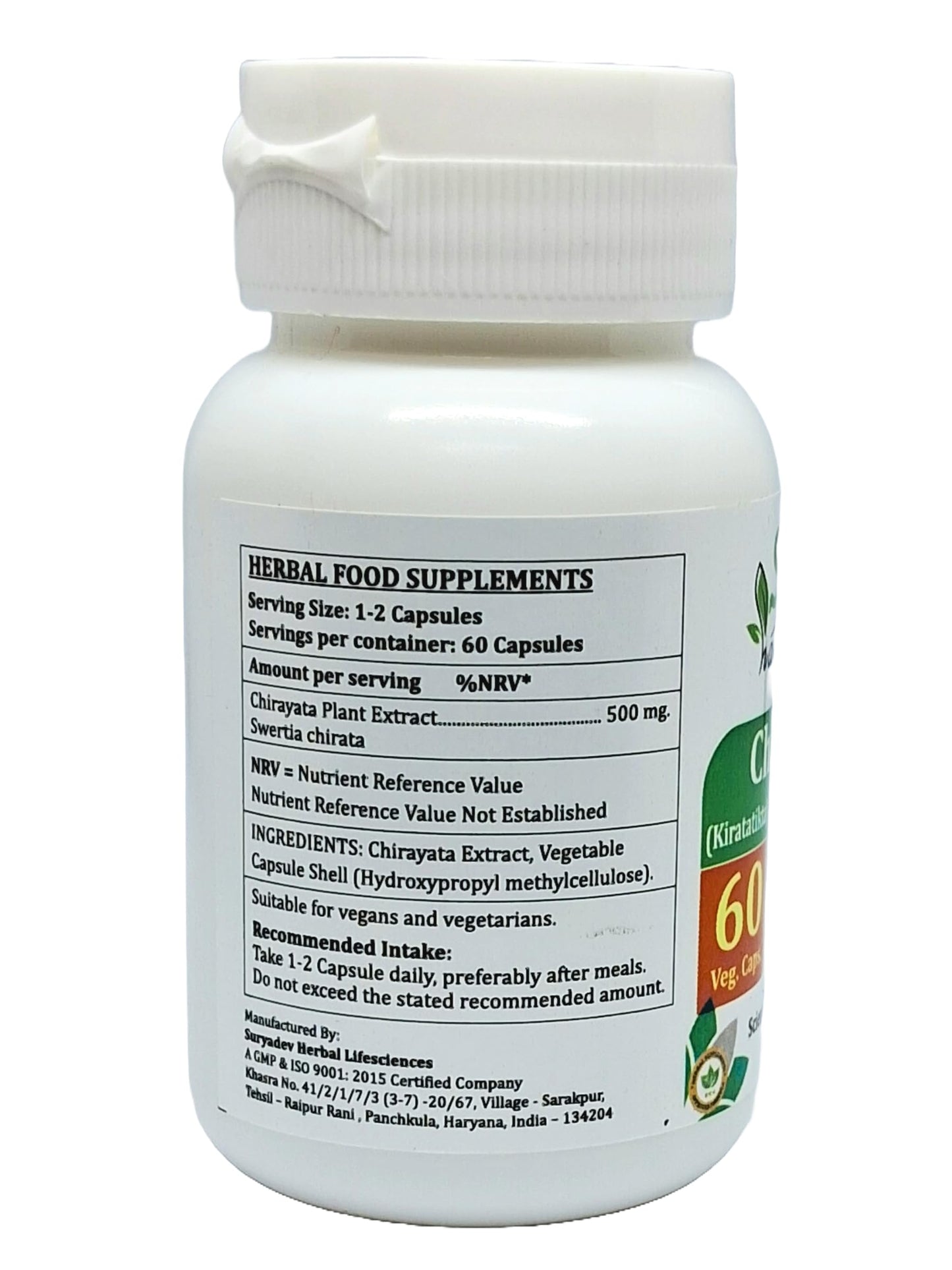 Satya Naturals Chirayata Forte 500 mg Capsule, 60 Capsules