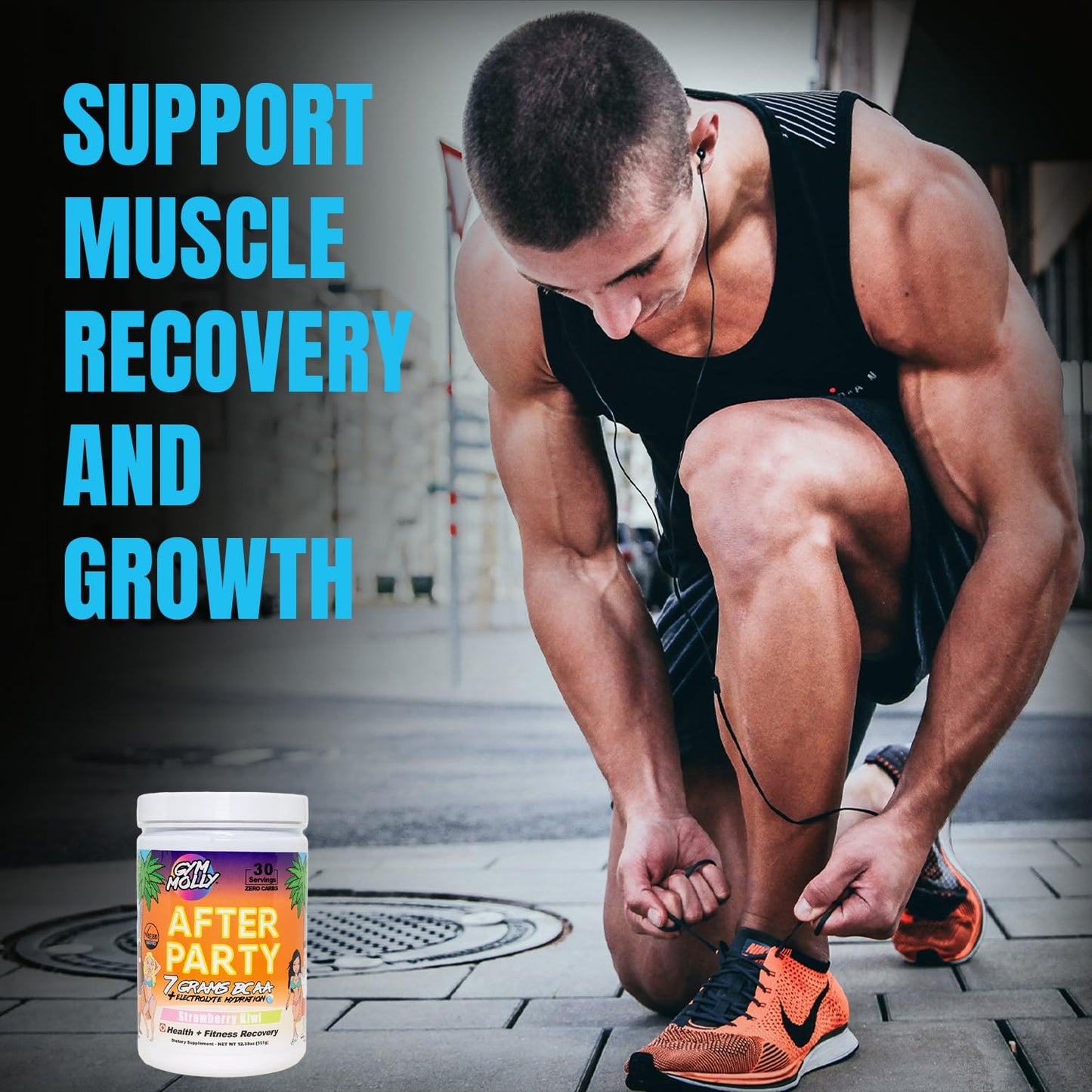 Gym Molly After Party Vegan BCAA Powder, 12.38 Ounce