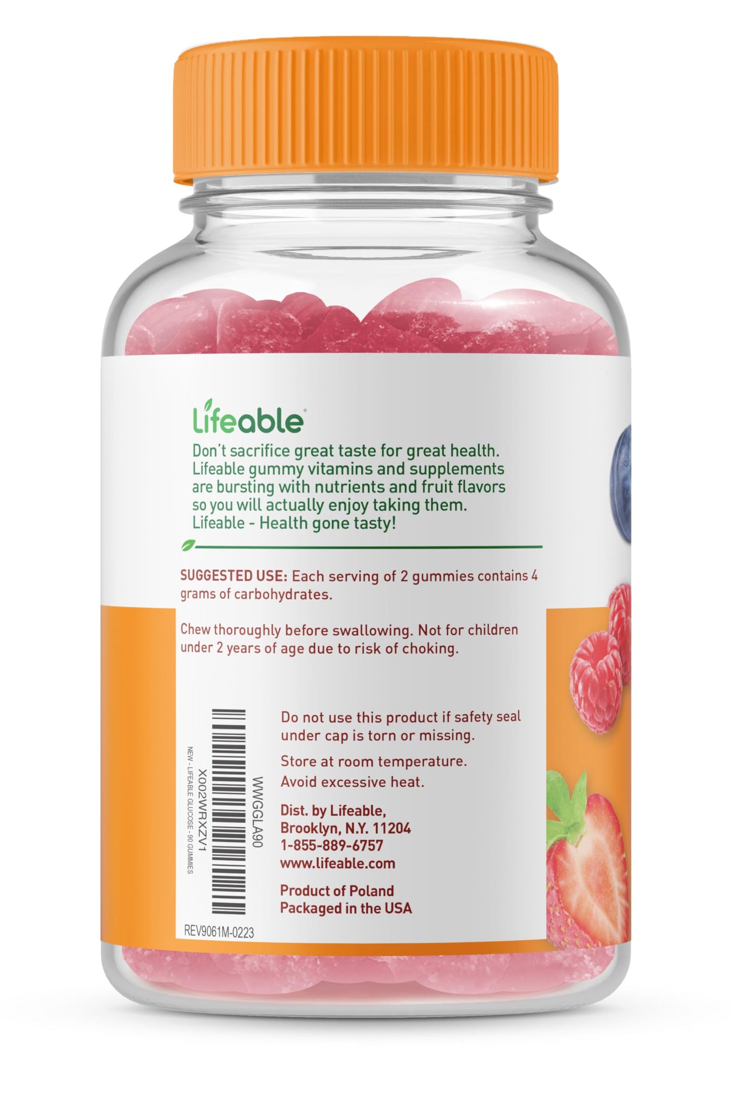 Lifeable Iron with Vitamin C + Glucose Gummies, 180 Count