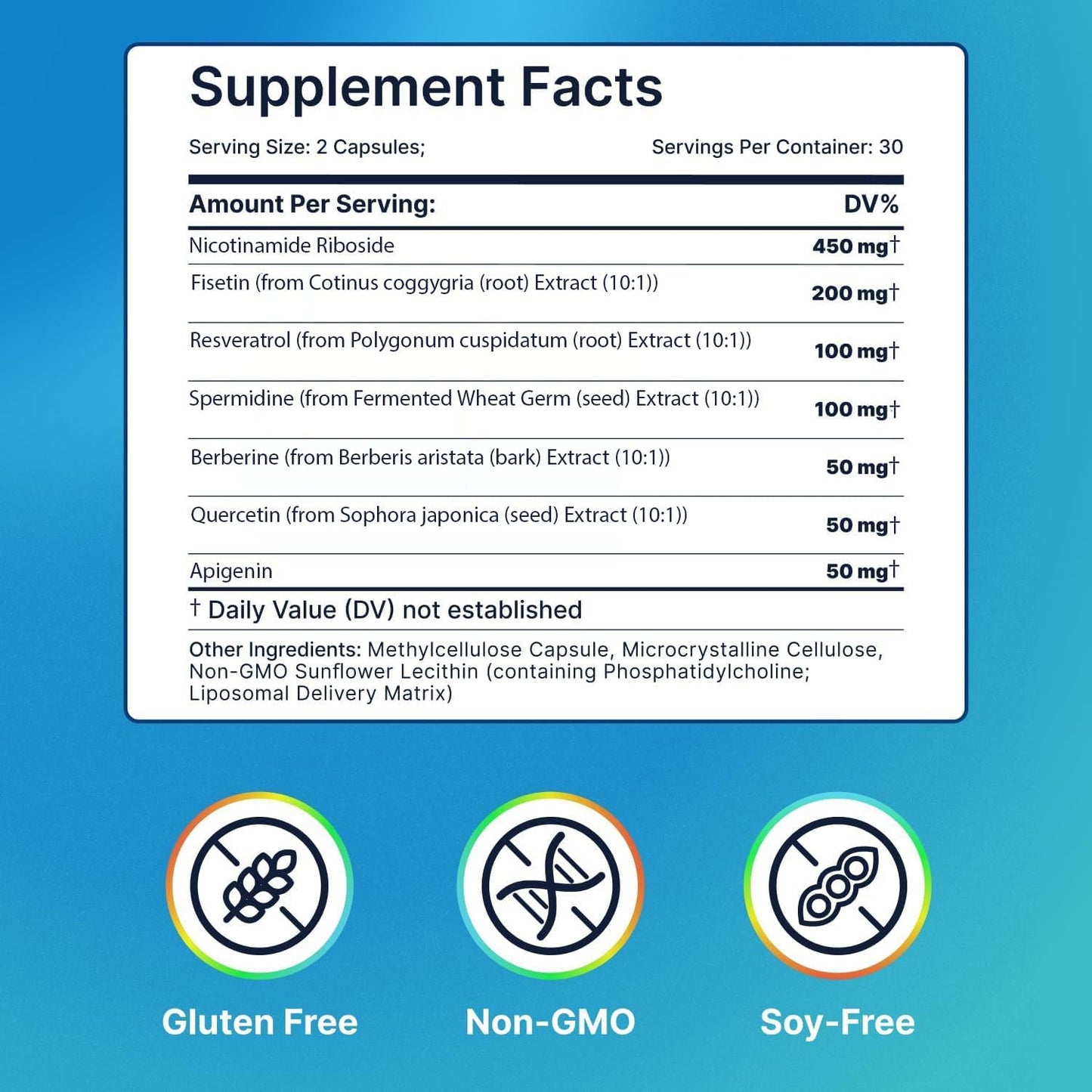 AdvantageNutra Liposomal Nicotinamide Riboside NR Supplement with Resveratrol NAD, 60 Capsules