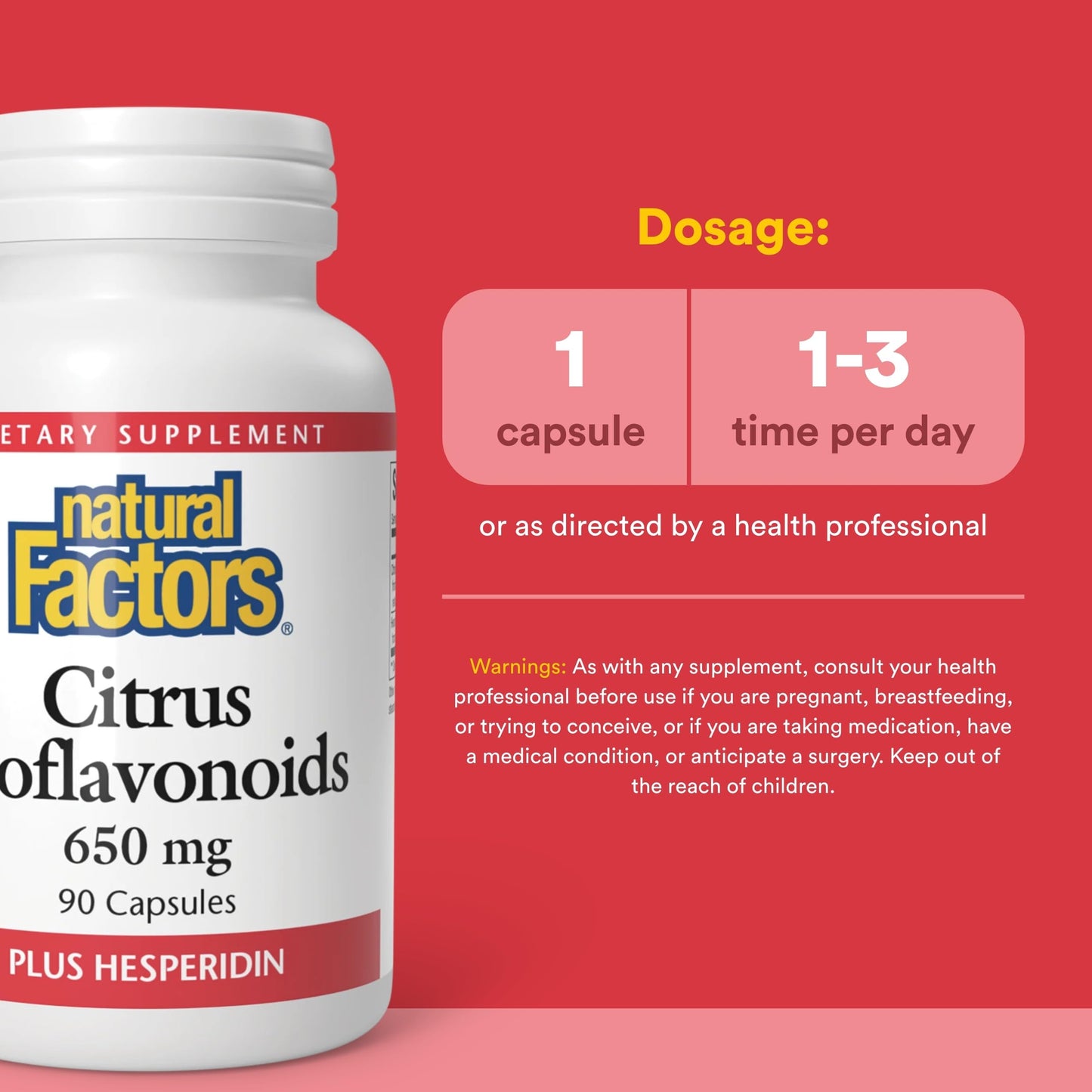 Natural Factors Citrus Bioflavonoids 650mg Capsules, 90 Count