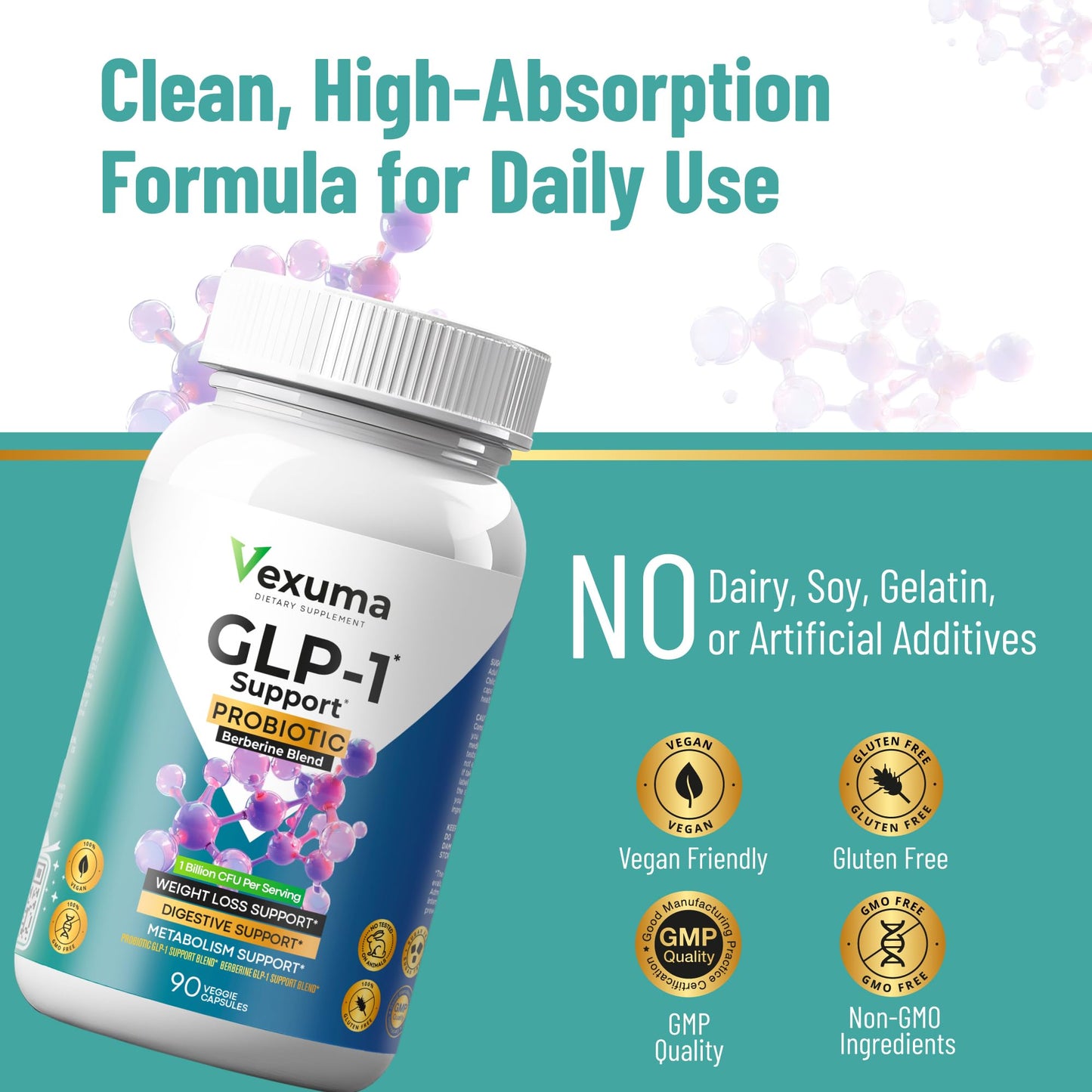 Vexuma GLP-1 Support Probiotic Supplement for Weight Loss 90 Capsules