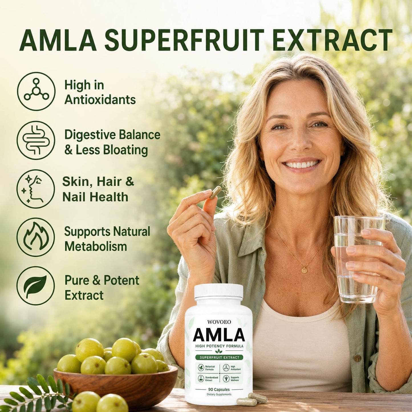 WOVOEO Amla Capsule 90 Capsules