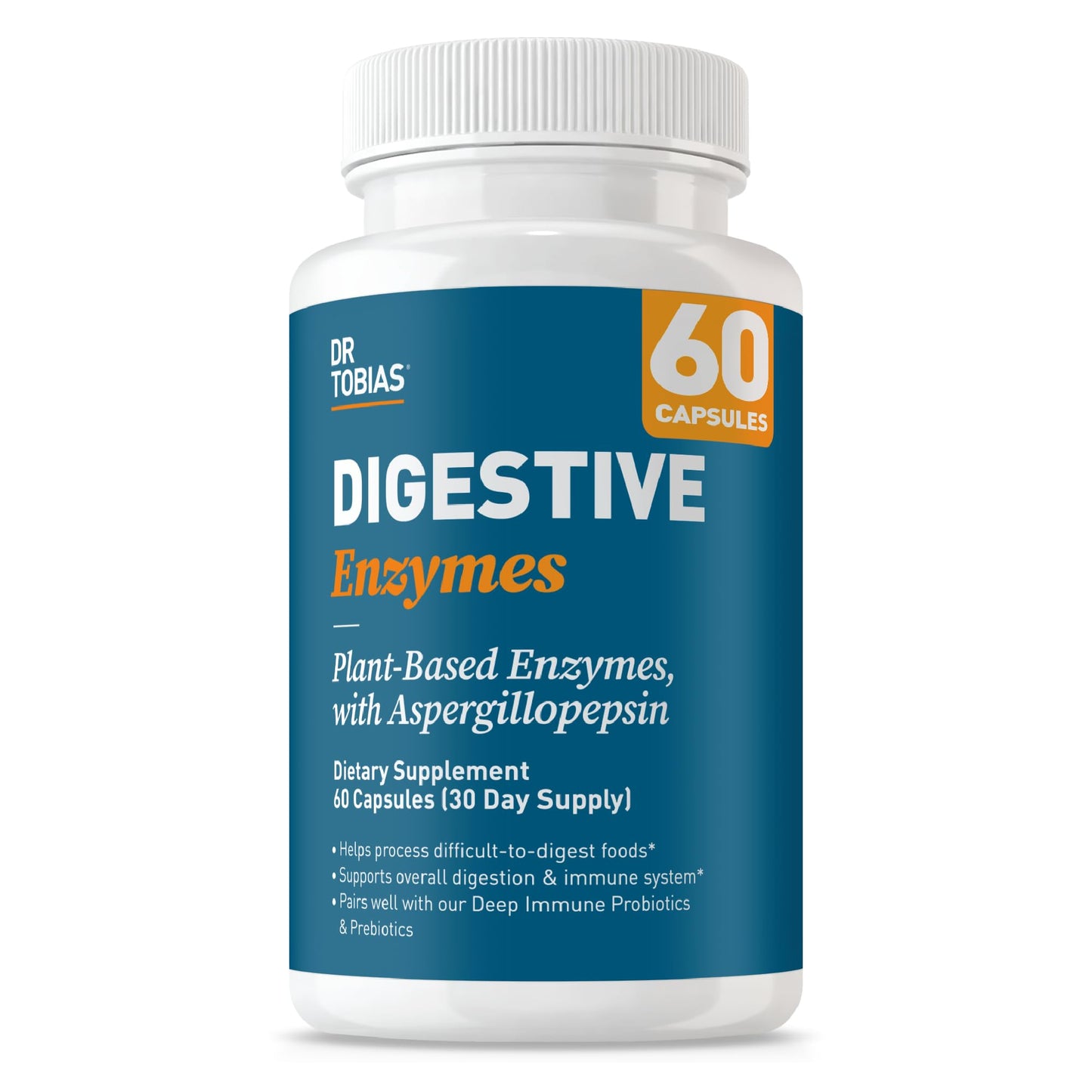 Dr. Tobias Digestive Enzymes Digestion Supplement with 18 Enzymes for Digestion and Gut Health Capsule, 60 Count