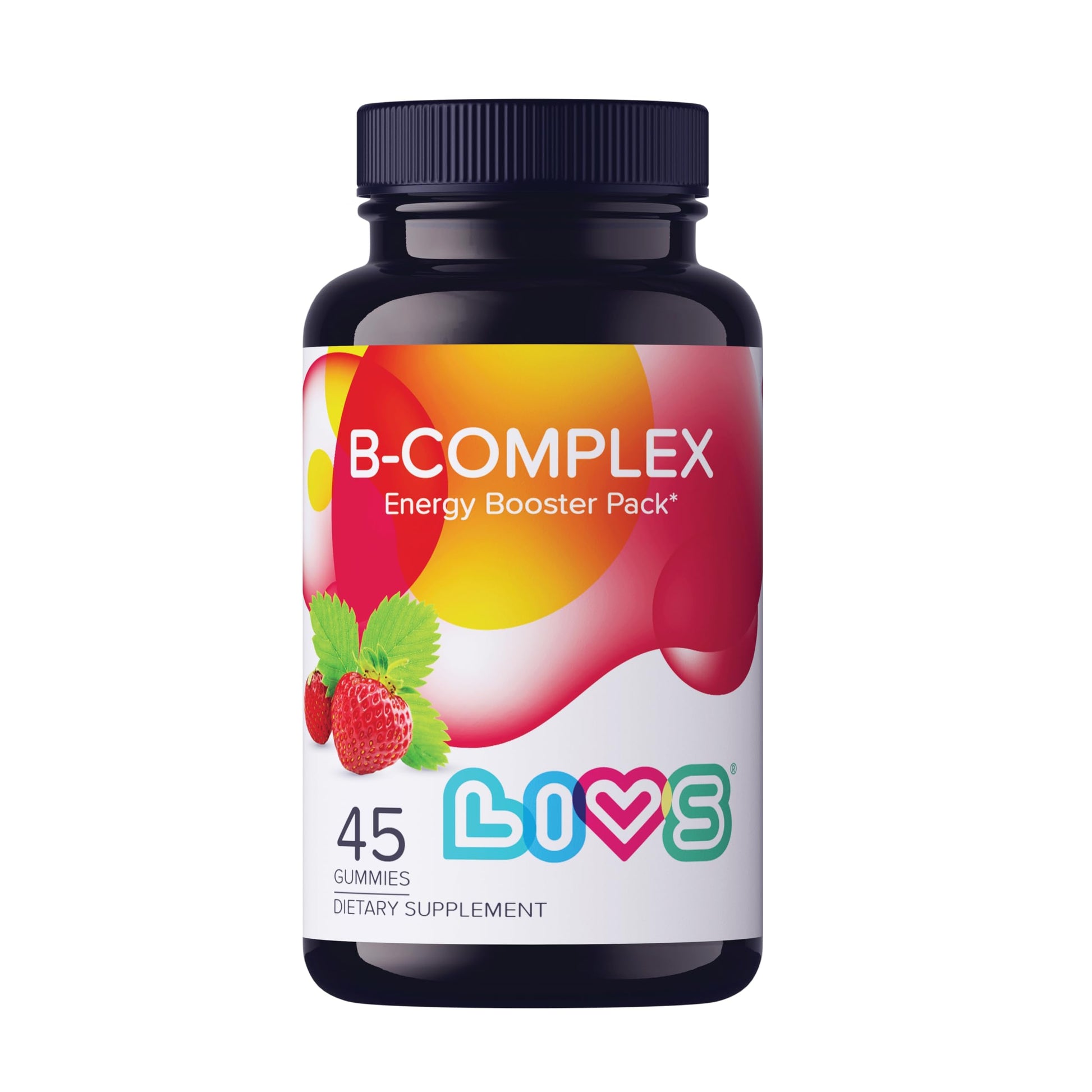 LIVS Vitamin B Complex Gummies with B12, Biotin, B3, B6 & Vitamin C, 45 Ct