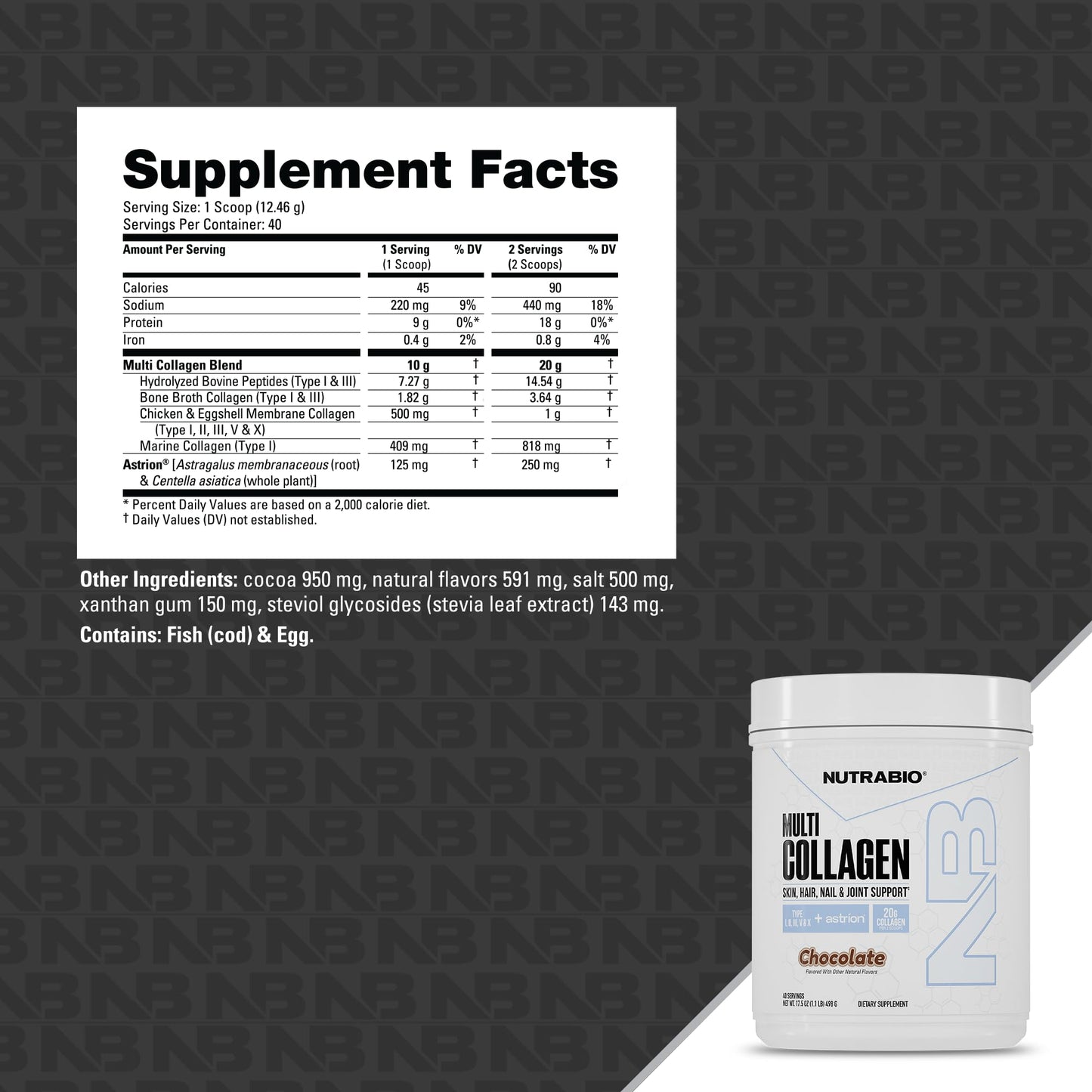 NutraBio Multi Collagen Powder 14.2 Ounce