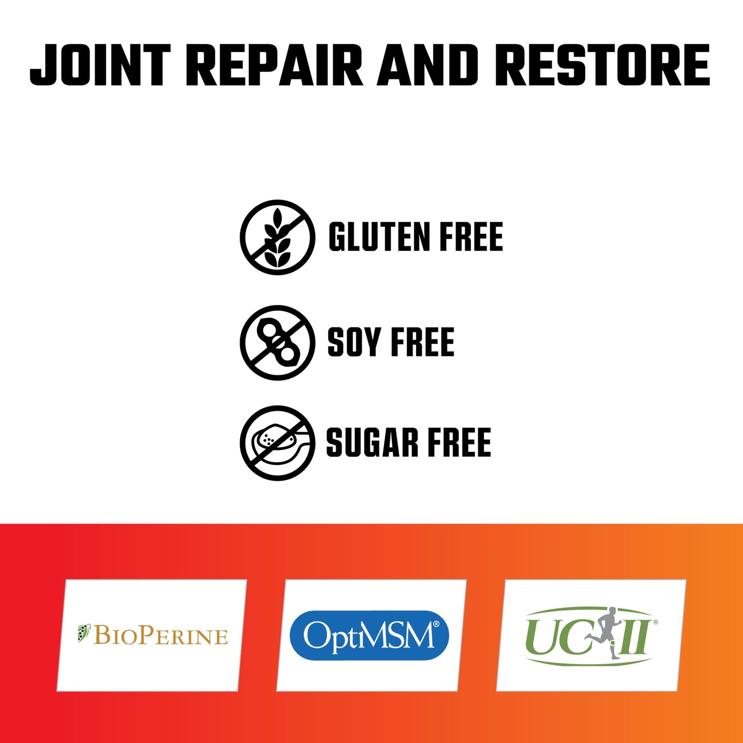 Axe & Sledge Joint+ Joint Health Support Supplement with UC-II Collagen, Glucosamine, MSM, Bioperine Capsule 1