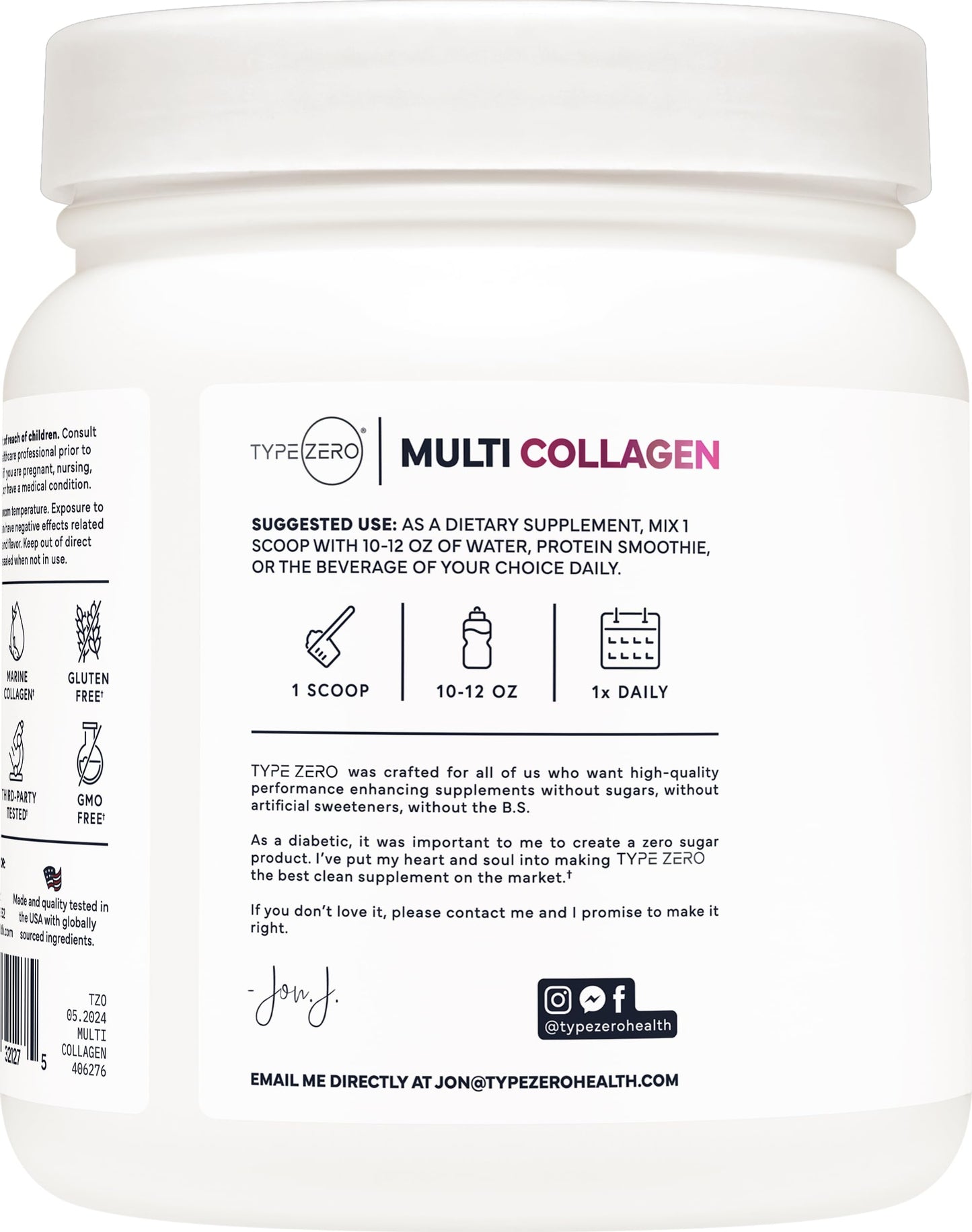 Type Zero Multi Collagen Powder 14.3 Ounce