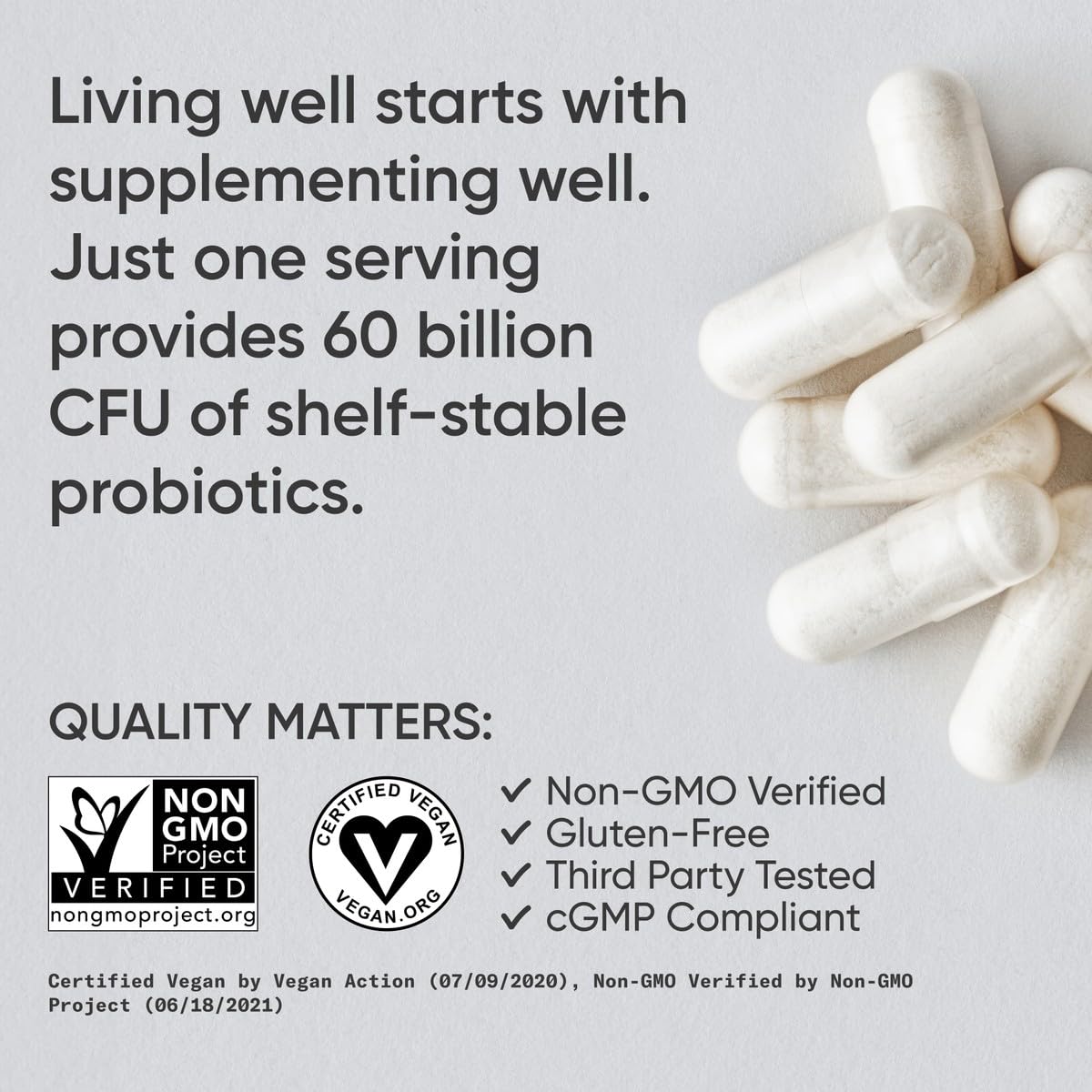 Sports Research Daily Probiotics with Prebiotics 60 Billion CFU Capsules, 30 Count